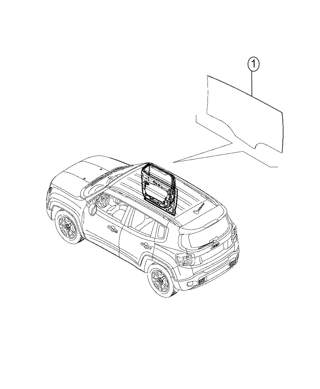 Diagram Front Door Glass. for your Jeep Compass  