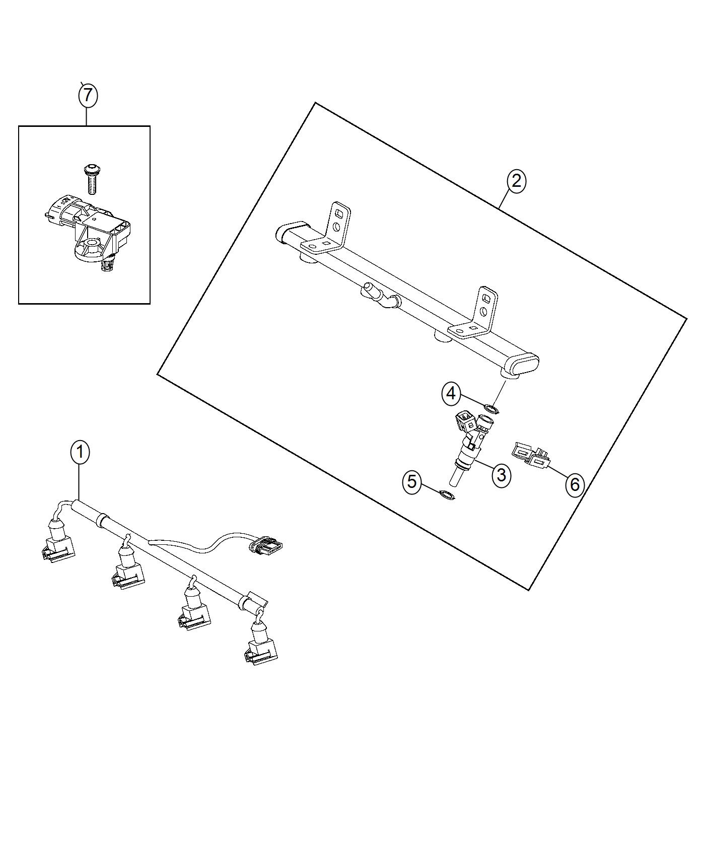 Diagram Fuel Rail and Injectors. for your 2001 Chrysler 300  M 