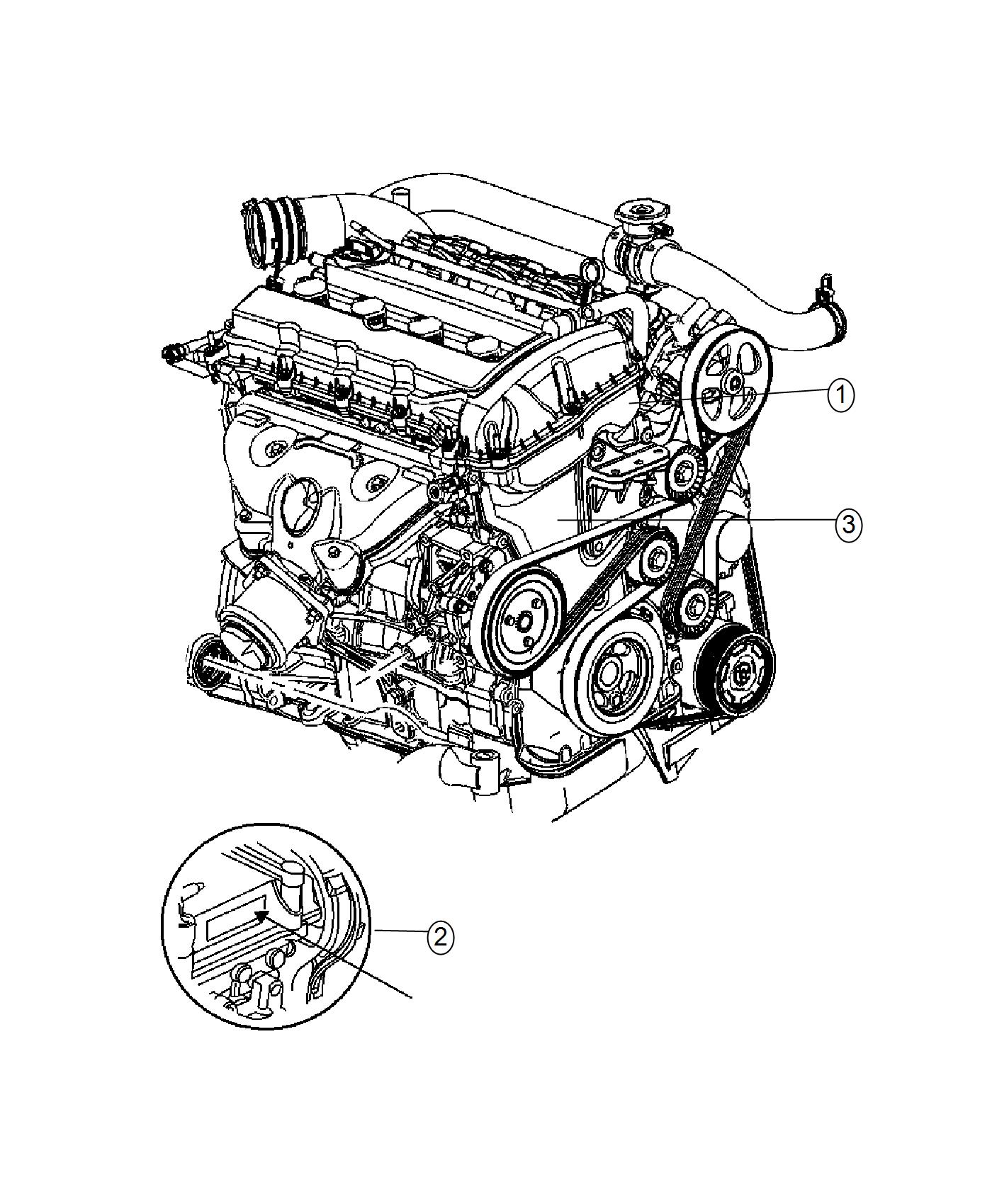 Diagram Engine Assembly And Service Long Block 2.4L. for your 2004 Chrysler 300  M 