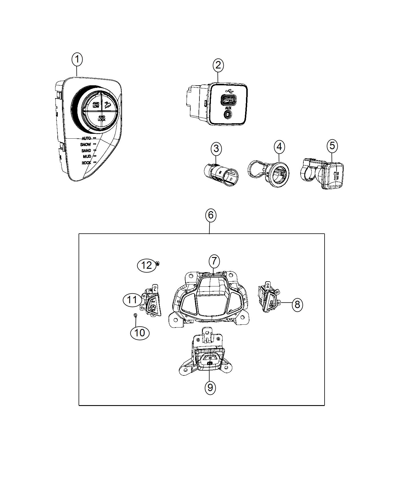 Diagram Switches, Console. for your Dodge Avenger  