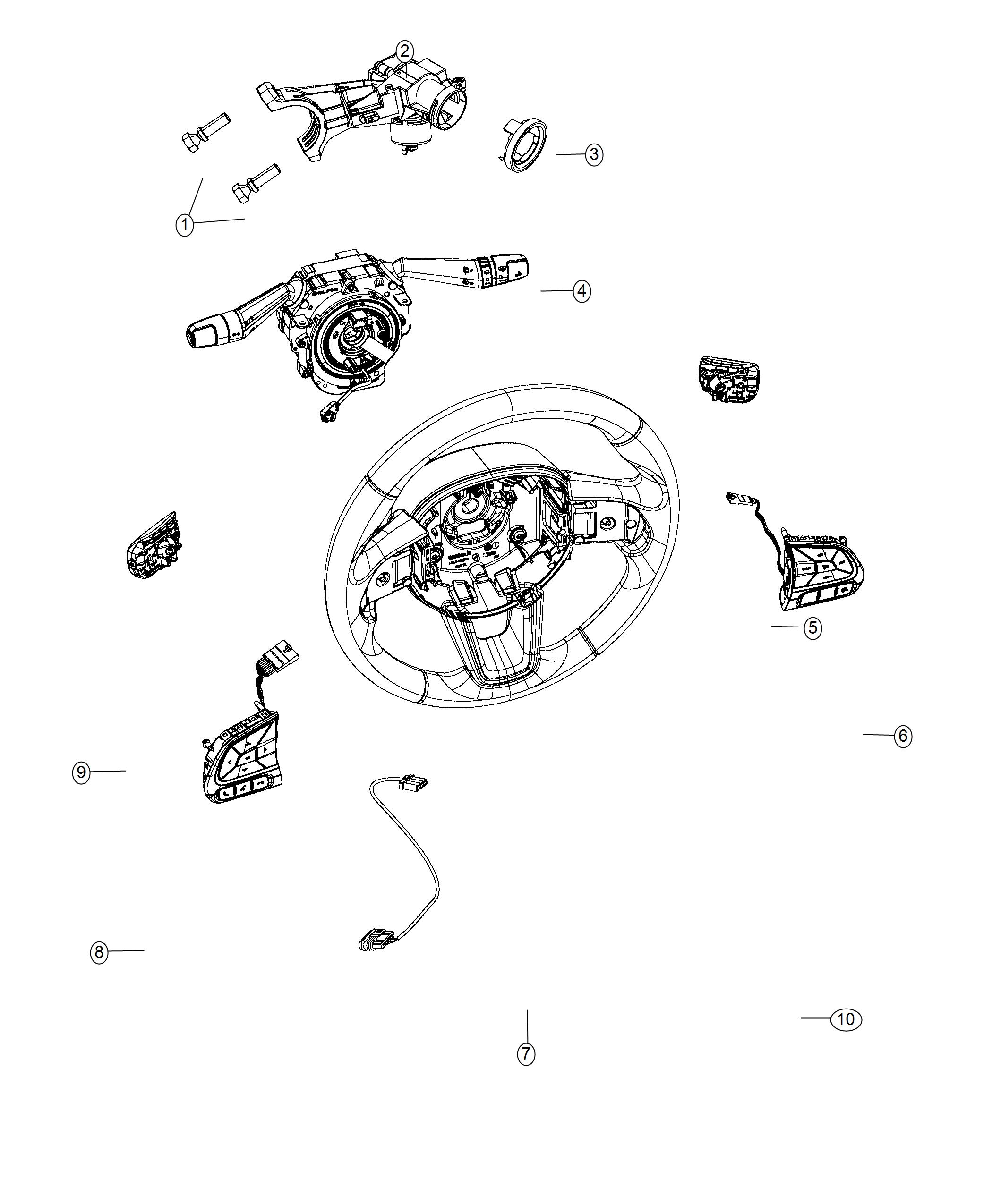 Switches, Steering Column And Steering Wheel. Diagram