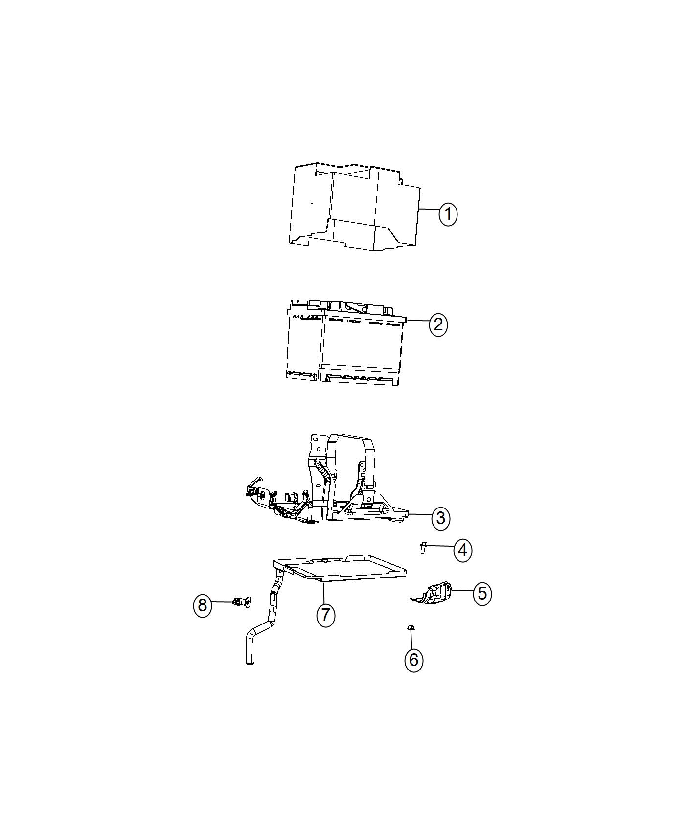 Battery, Tray, And Support. Diagram