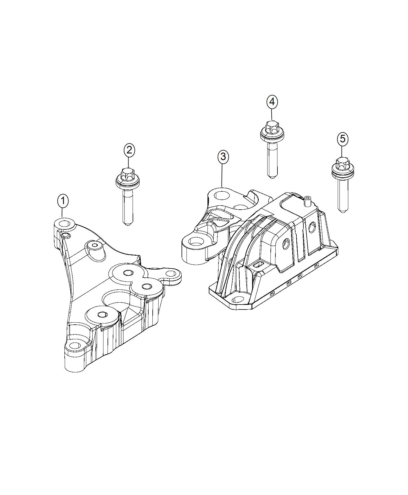 Diagram Engine Mounting Left Side 2.4L. for your 2002 Chrysler 300  M 