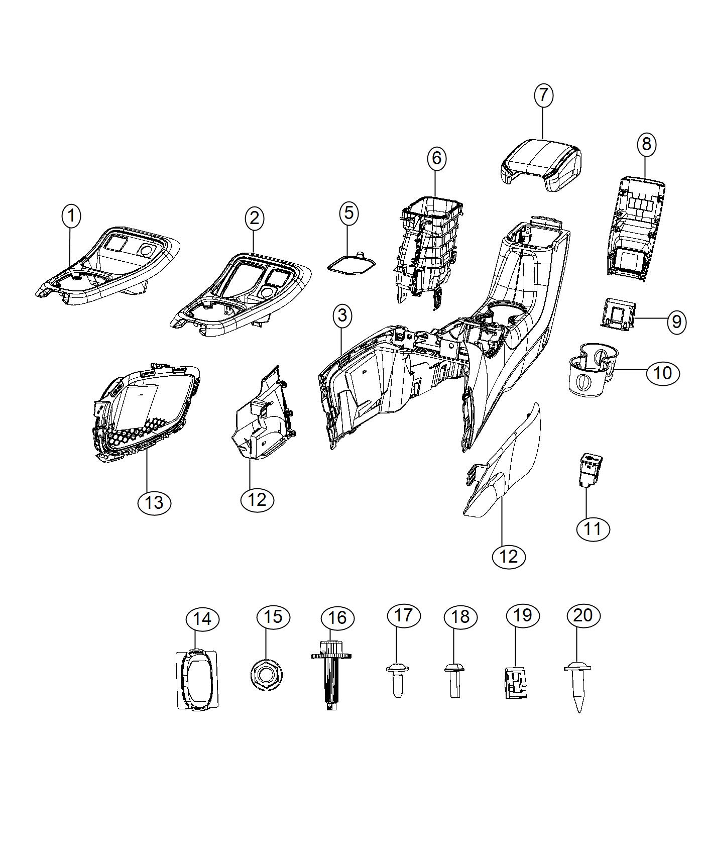 Diagram Floor Console. for your 2004 Chrysler 300  M 