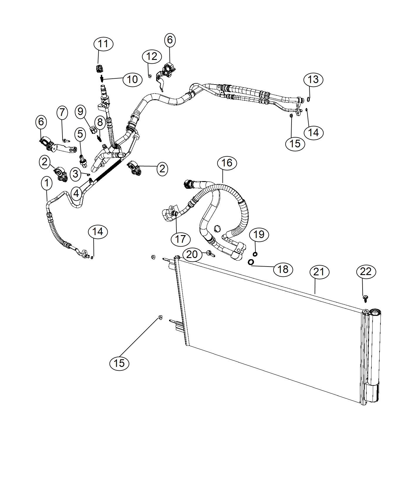 2017 Jeep Renegade Condenser. Air conditioning. Plumbing - 68273402AA