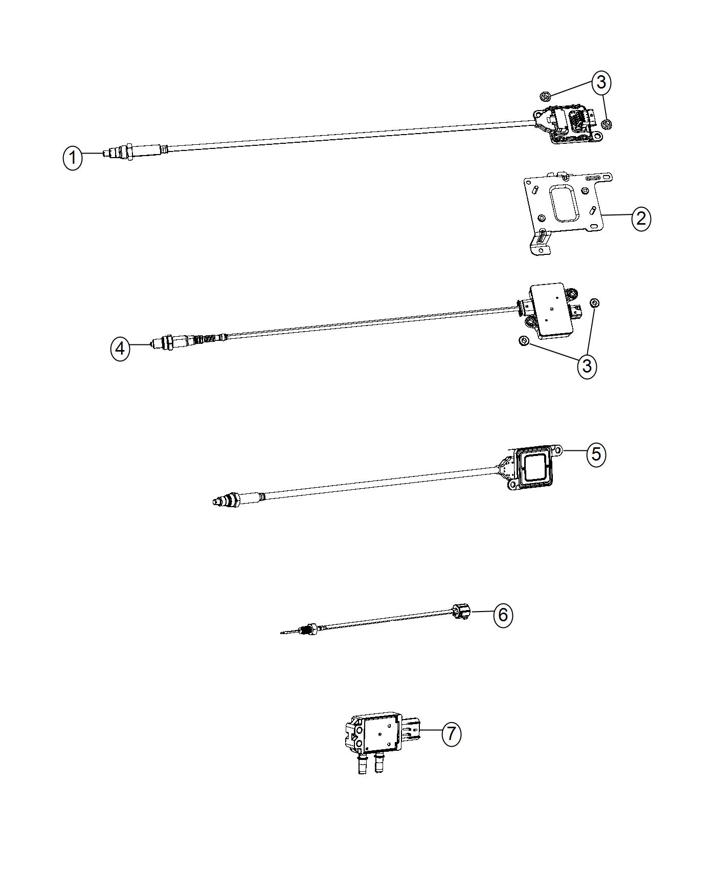 Diagram Sensors, Exhaust And Pressure. for your 2002 Ram 1500   