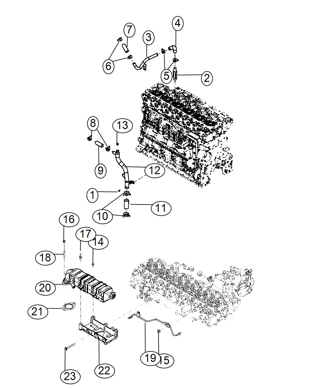 Diagram EGR Cooling System. for your Dodge Ram 5500  