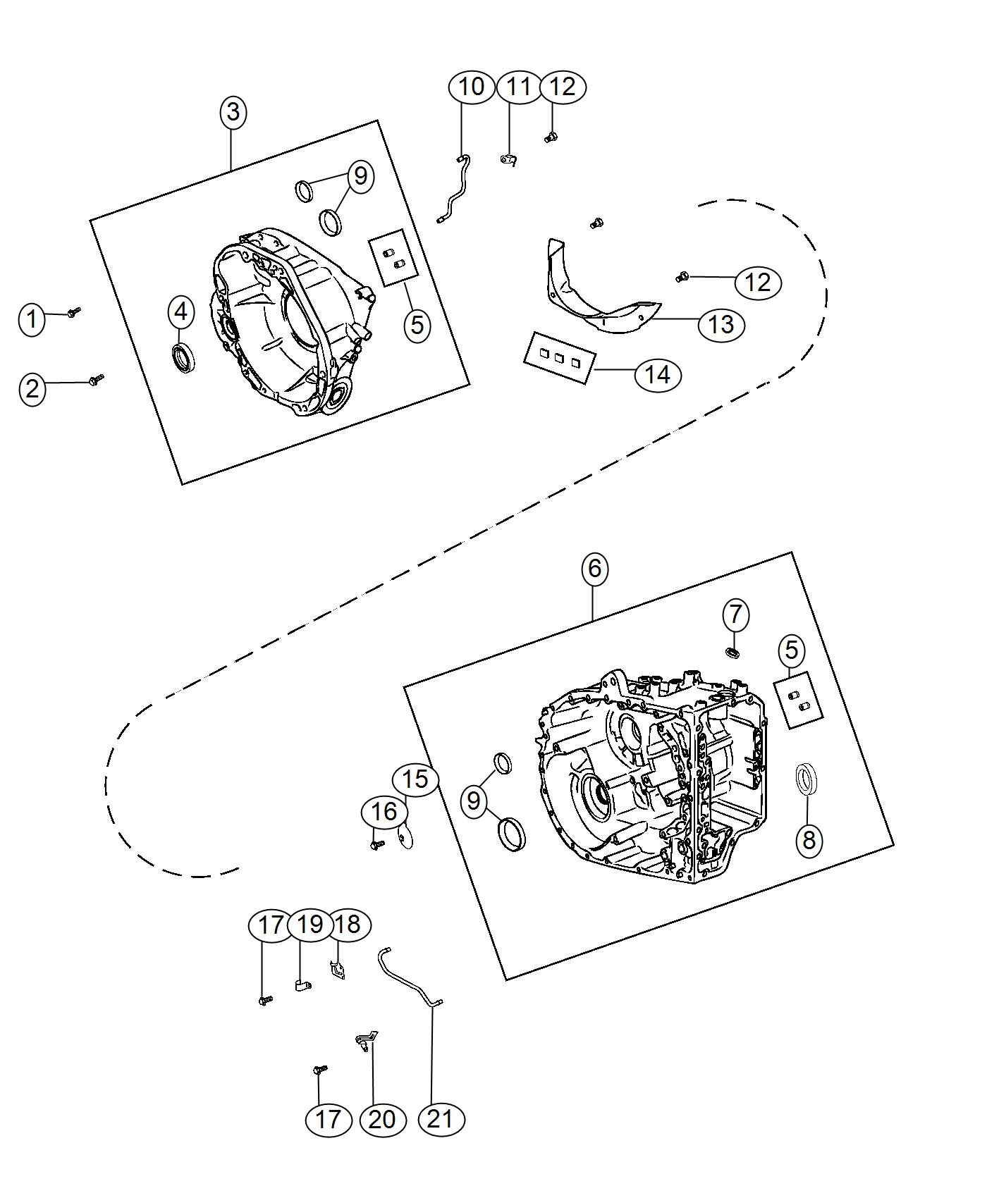 Case and Related Parts. Diagram