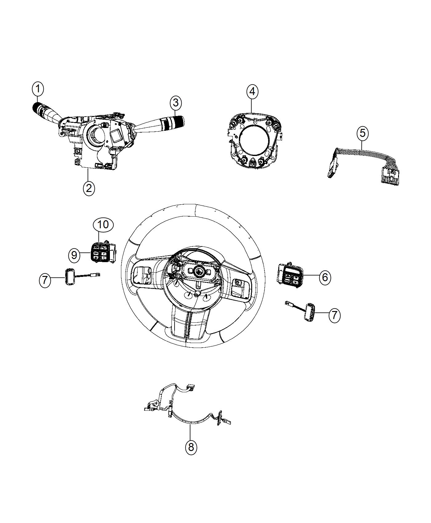 Switches, Steering Column And Wheel. Diagram