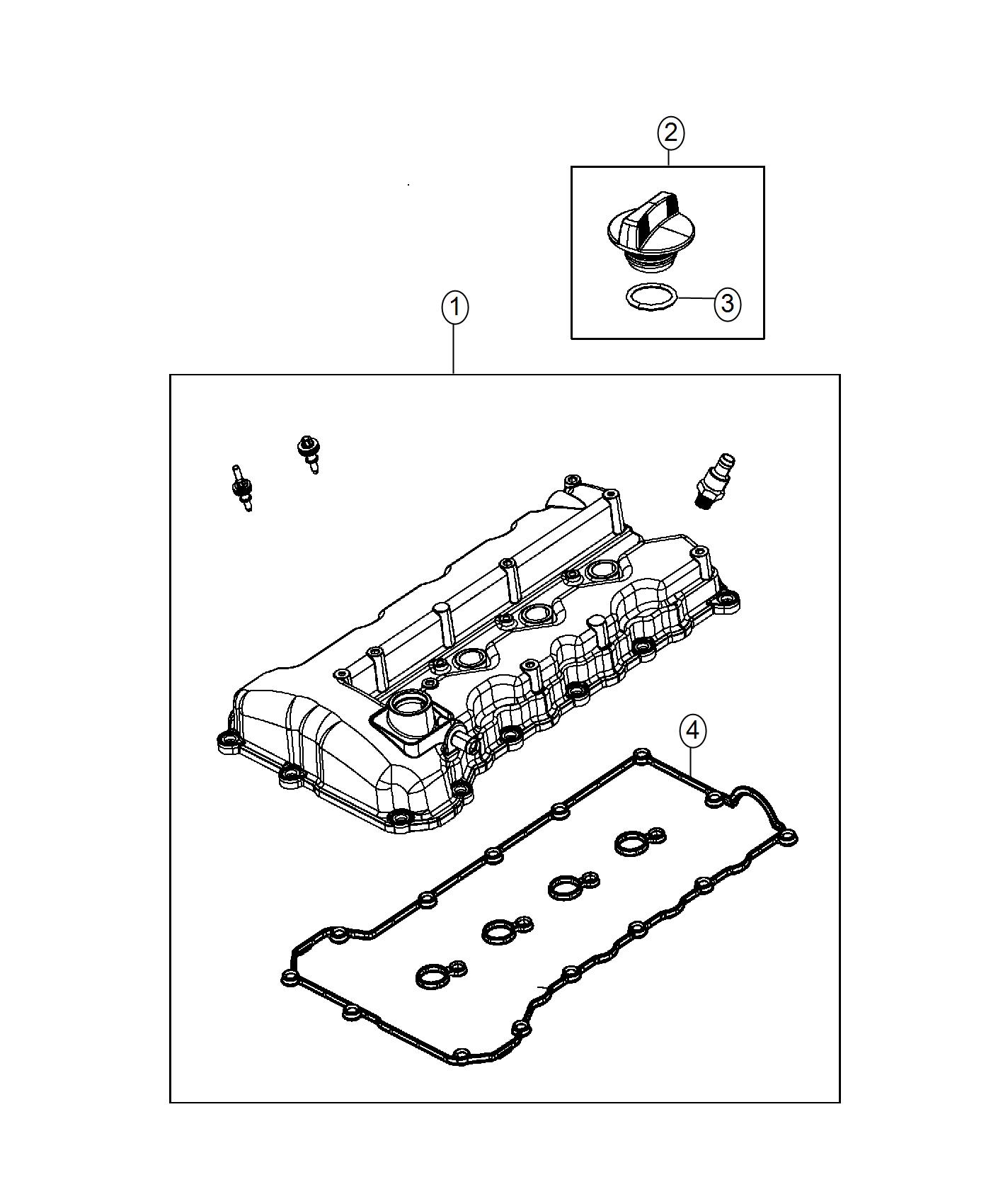 Diagram Cylinder Head Cover 2.0L [2.0L I4 Dohc Engine w/ESS]. for your 2017 Jeep Cherokee   