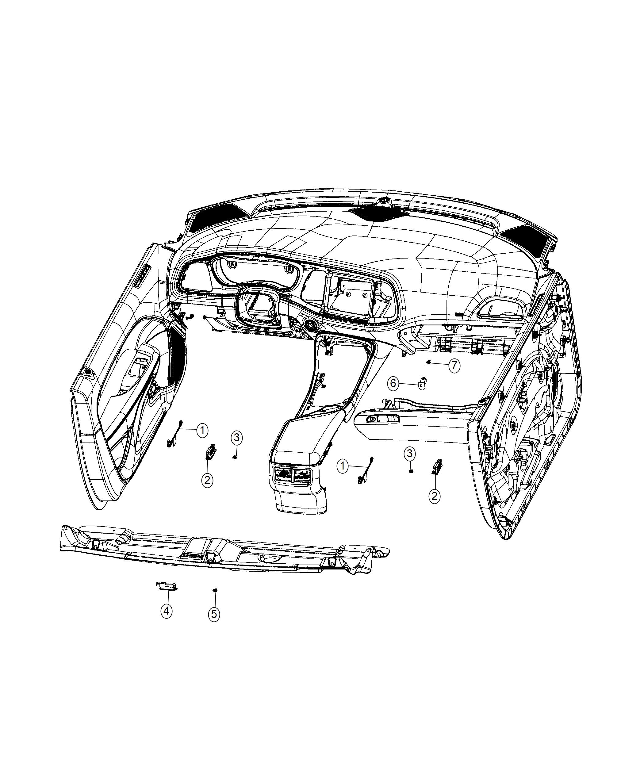 Diagram Lamps. Glovebox, Doors and Luggage. for your 2009 Dodge Grand Caravan   