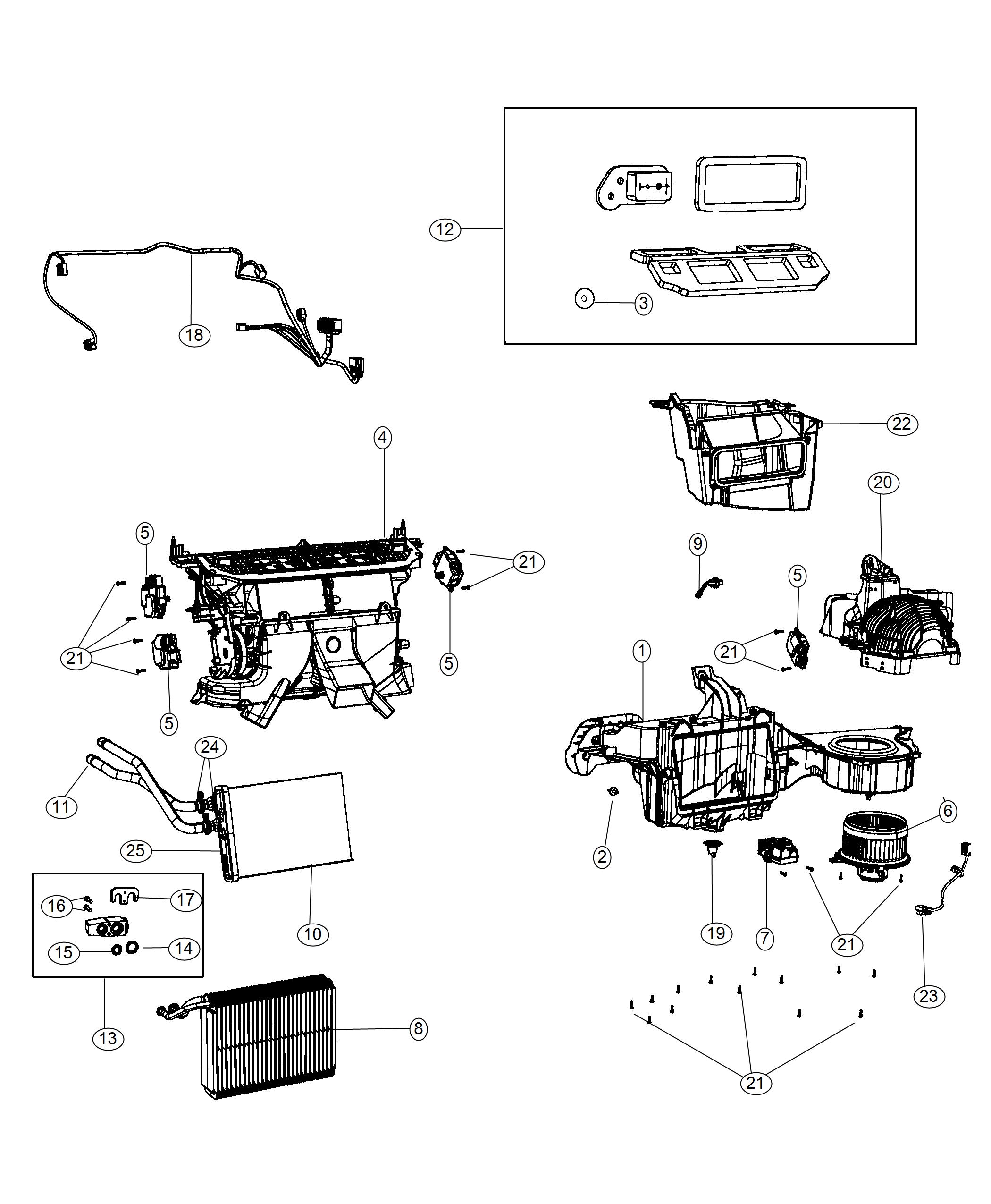 A/C and Heater Unit. Diagram