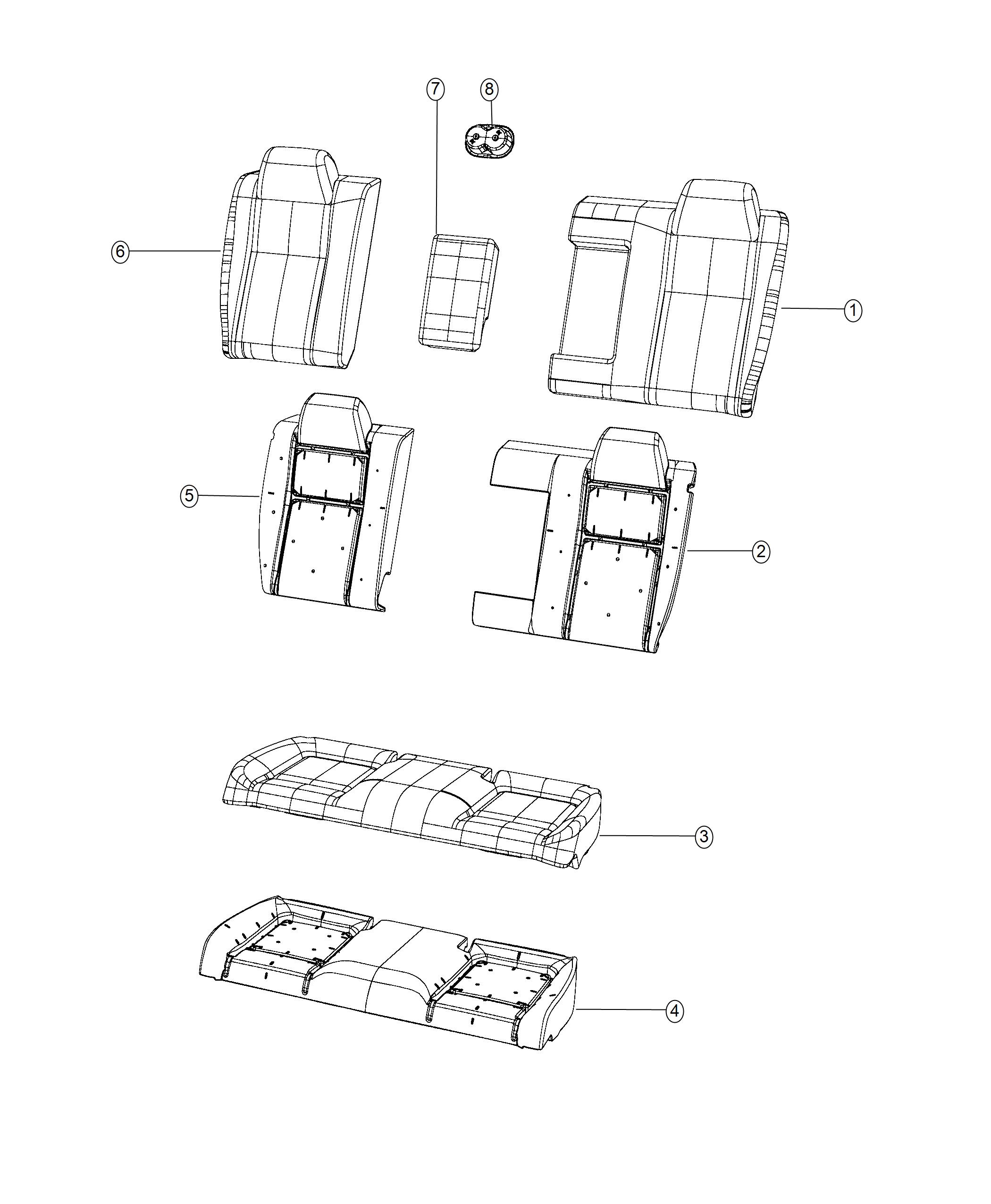 Rear Seat - Split Seat. Diagram