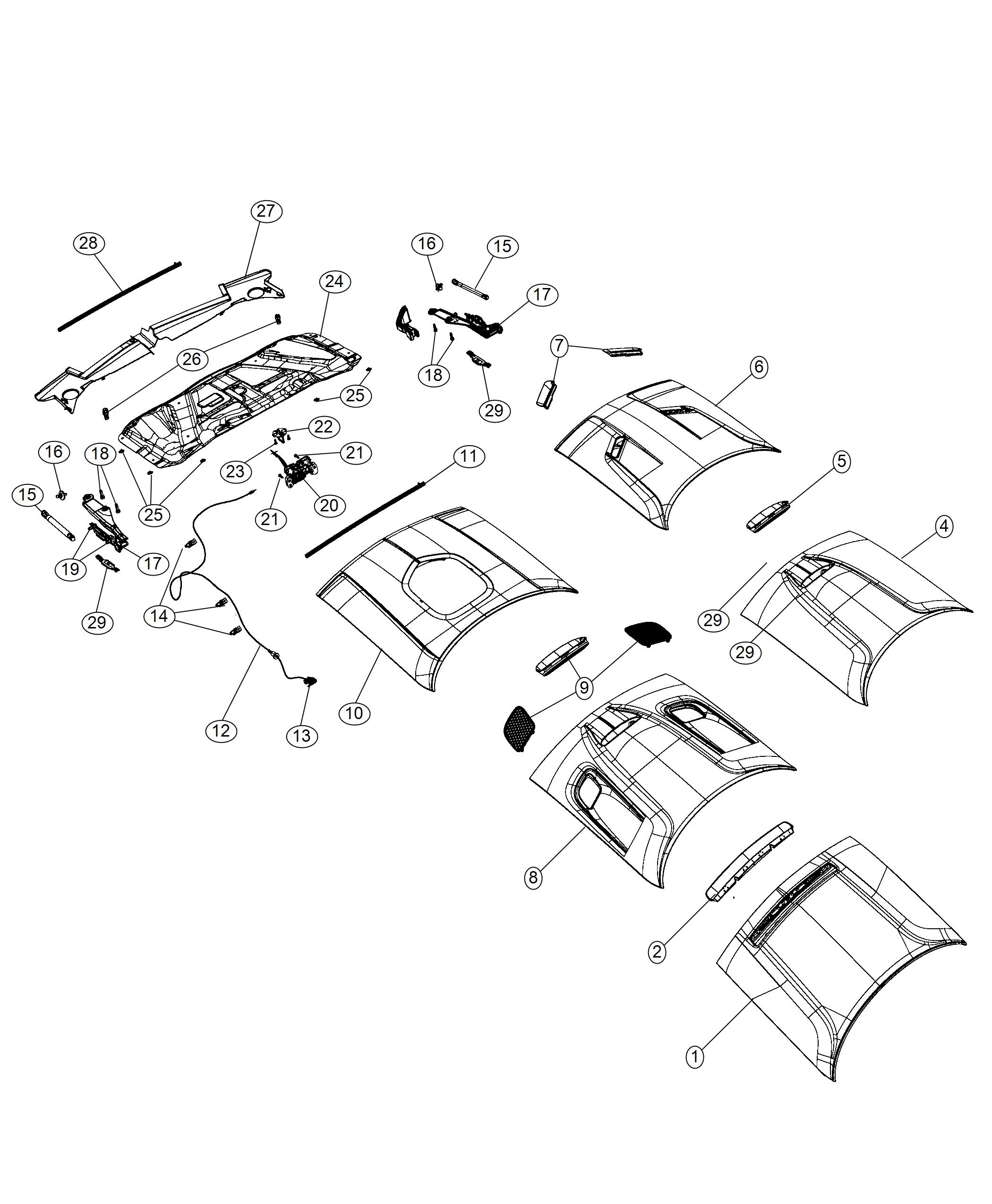 Diagram Hood and Related Parts. for your Dodge Challenger  