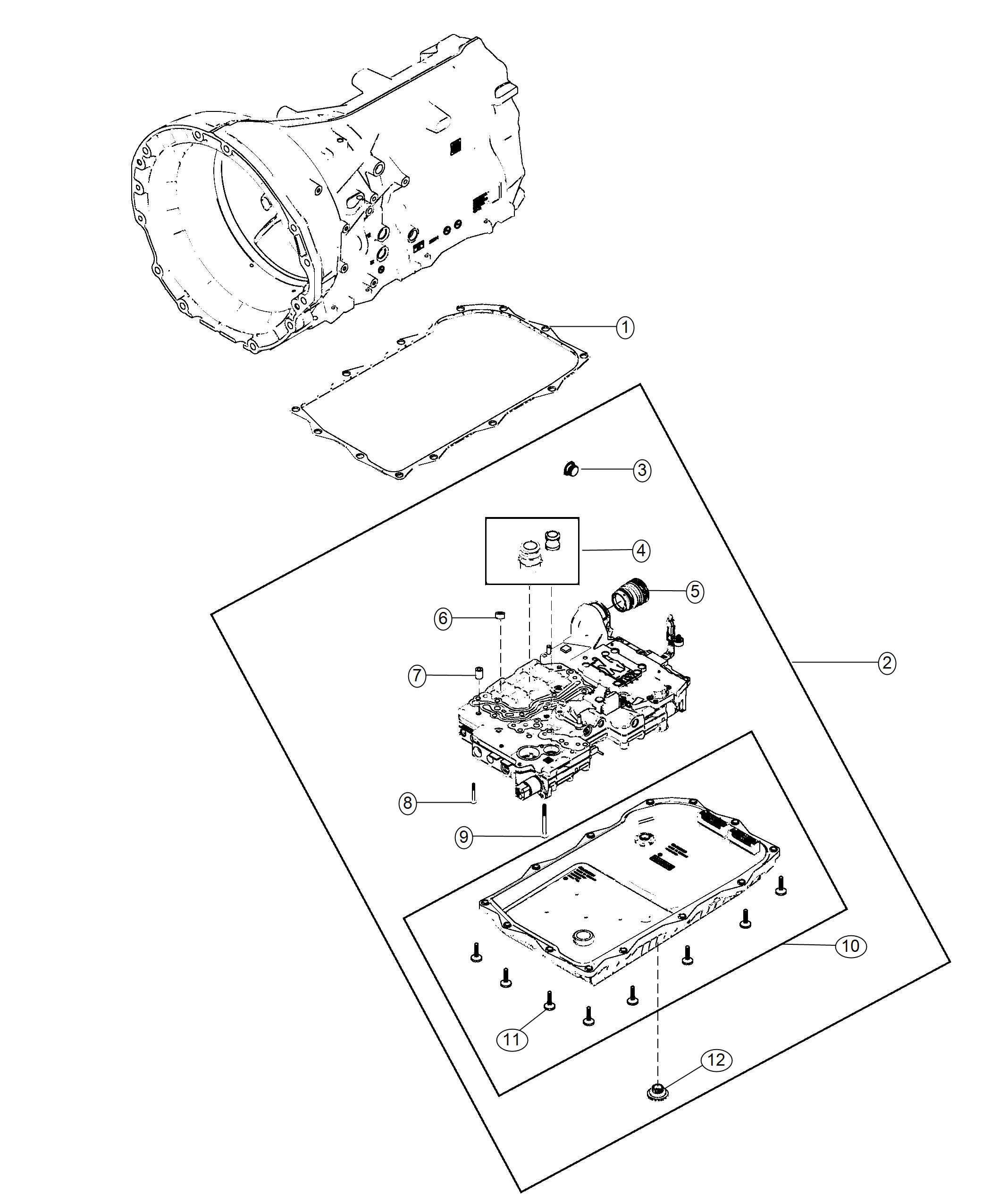 Diagram Valve Body And Related Parts. for your 2016 Ram 1500   