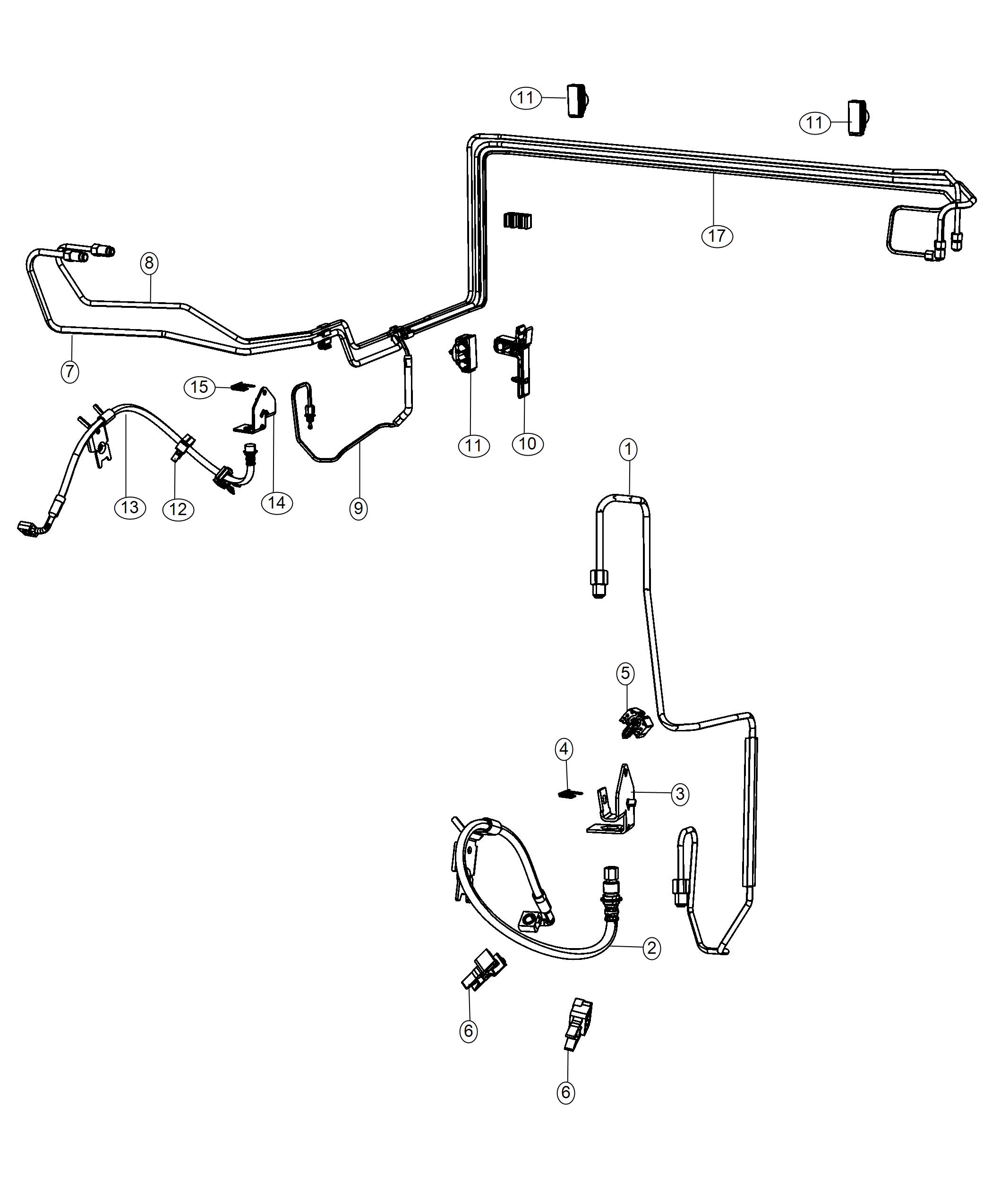 Front Brake Lines and Hoses. Diagram