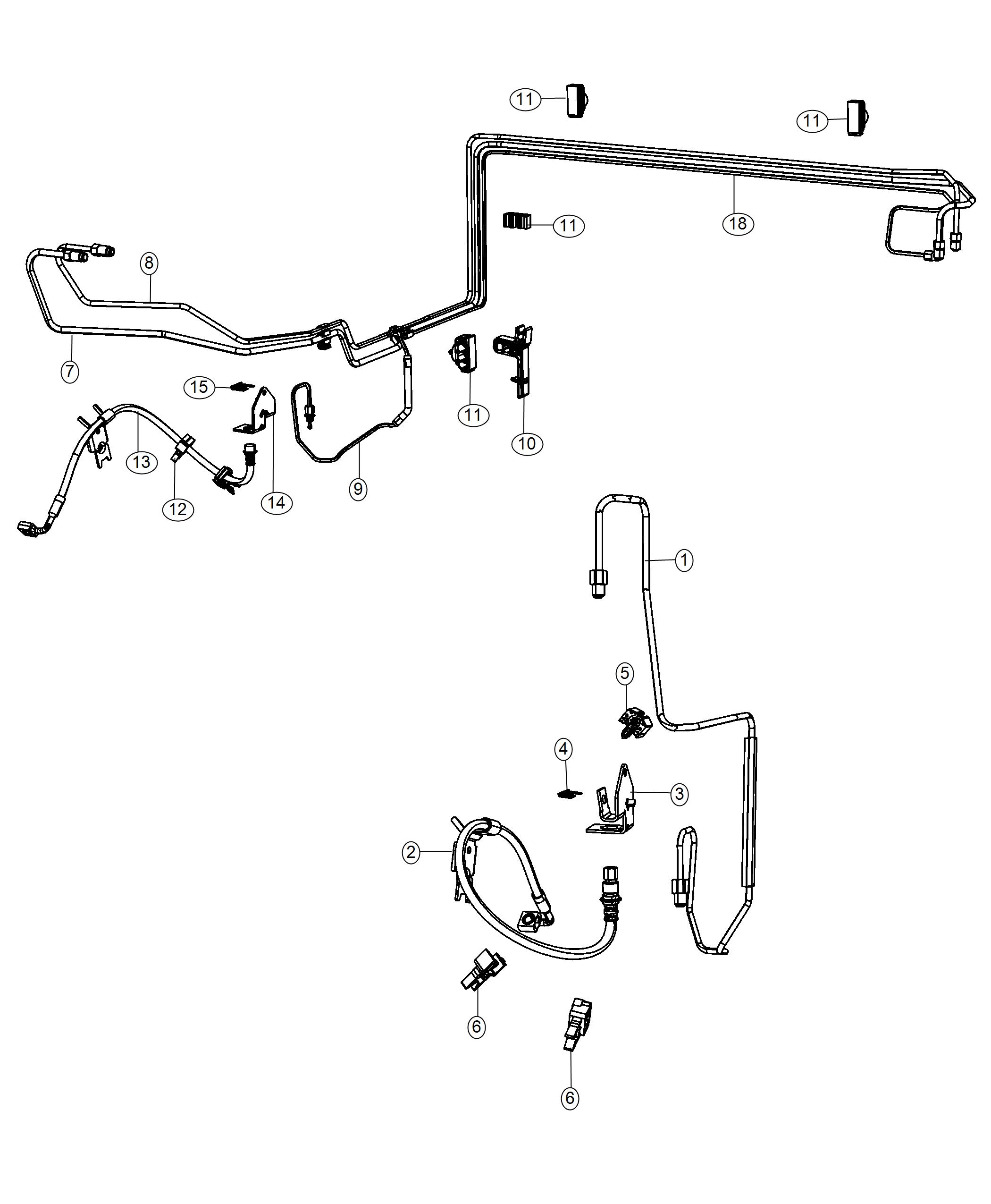 Diagram Front Brake Lines and Hoses, [Anti-Lock 4-Wheel Disc Perf Brakes], [BR5]. for your 1999 Chrysler 300 M  