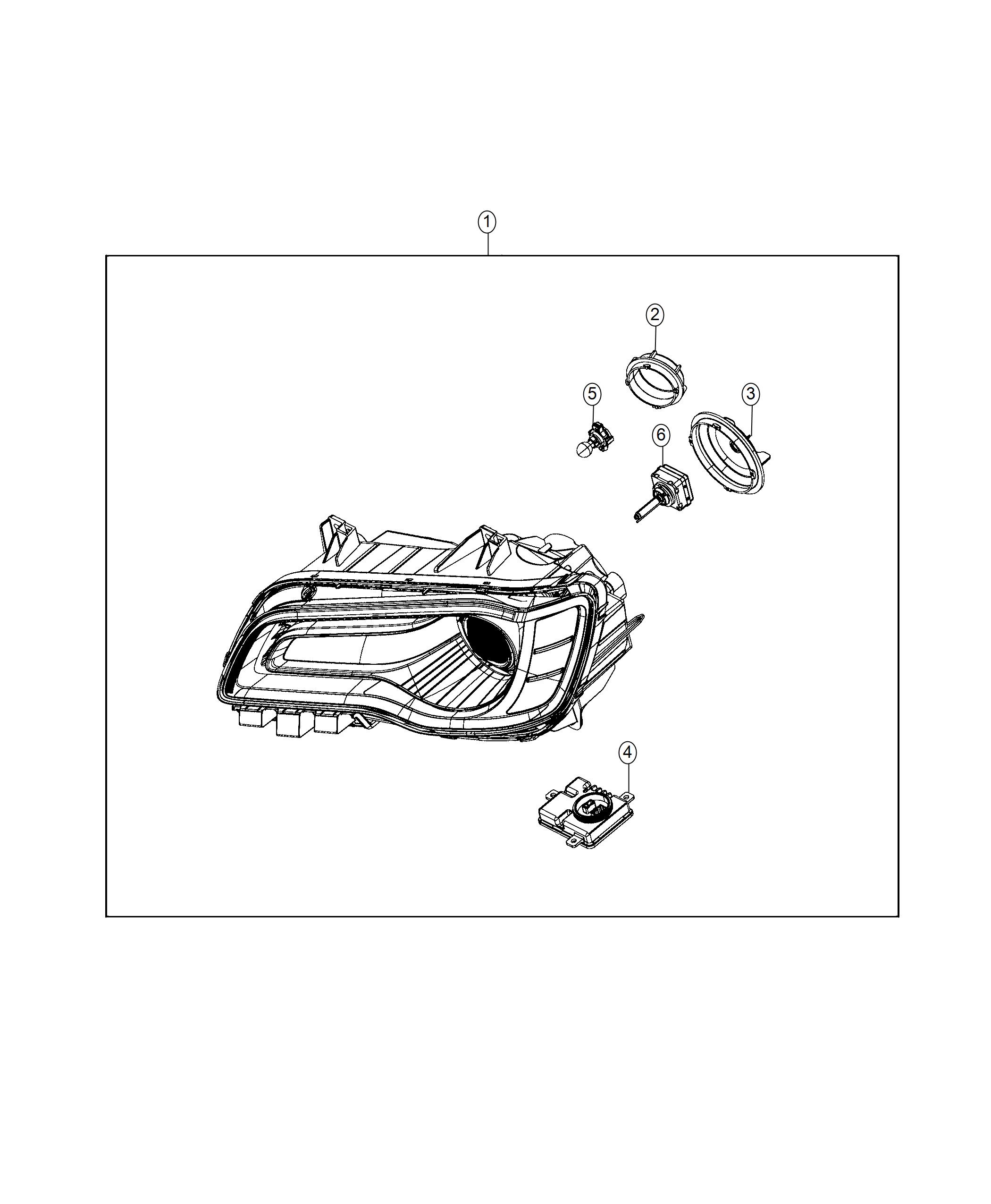 Diagram Parts, Headlamp Assembly and Service. for your 2004 Chrysler 300  M 