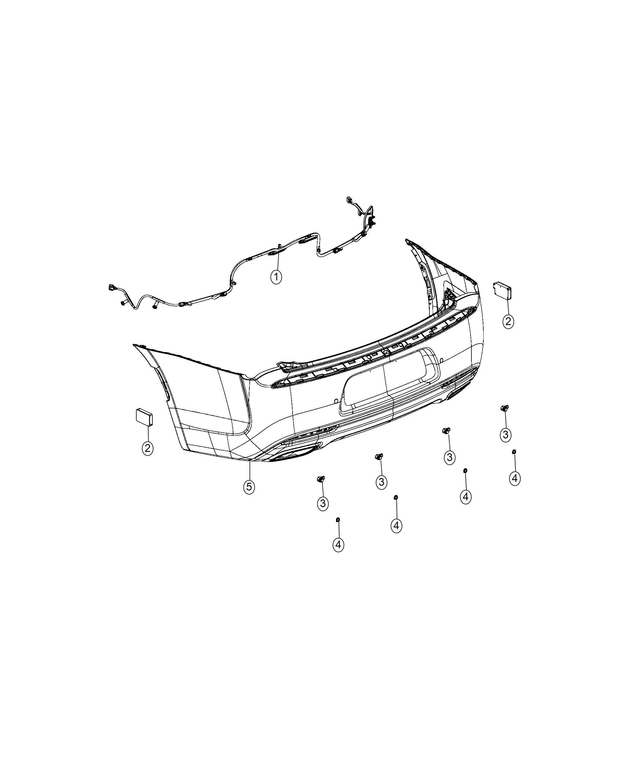 Diagram Sensors, Rear Park Assist and Blind Spot. for your 2005 Ram 1500   