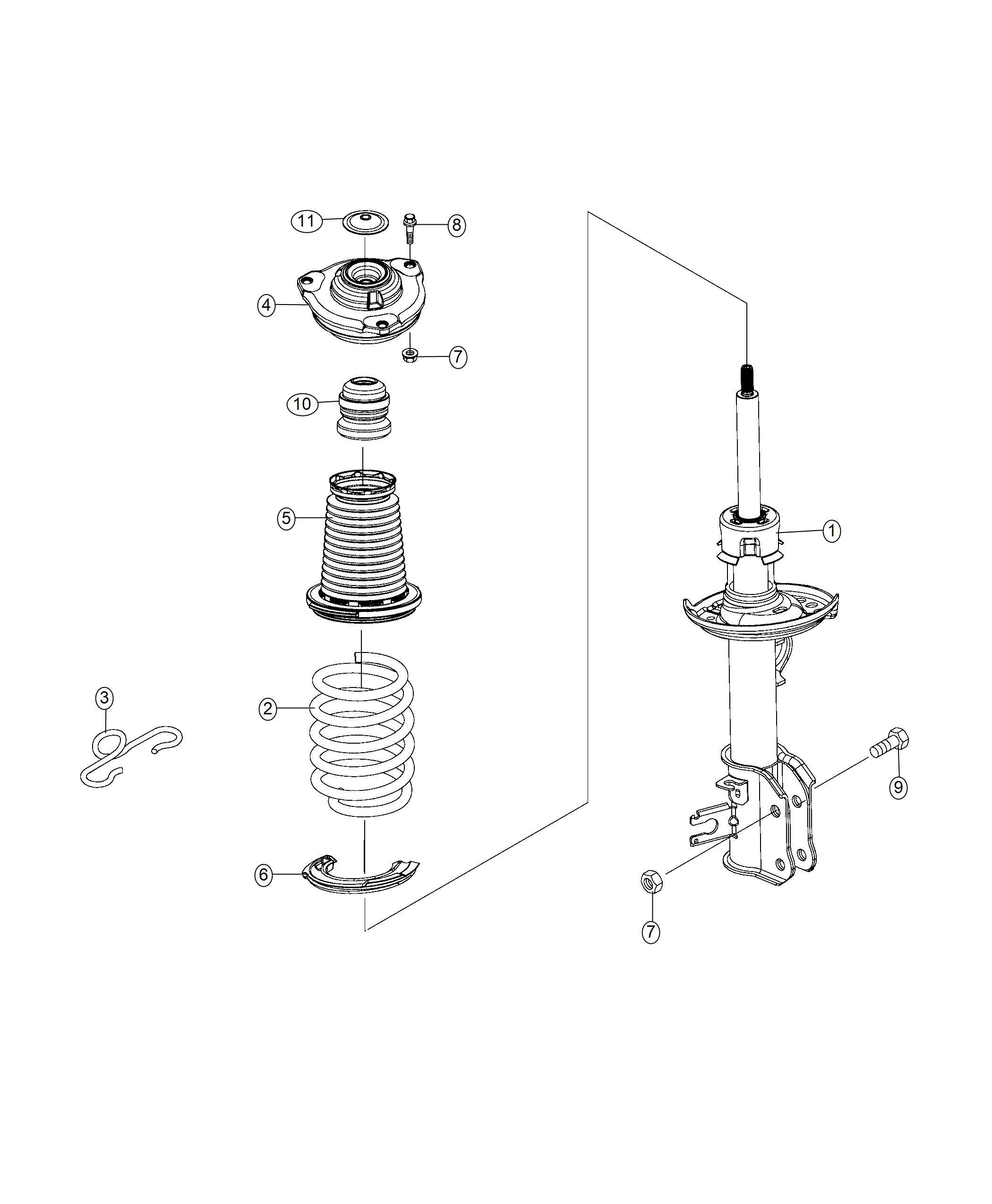 Diagram Suspension, Front, Shocks, Struts and Springs. for your 2003 Chrysler 300  M 