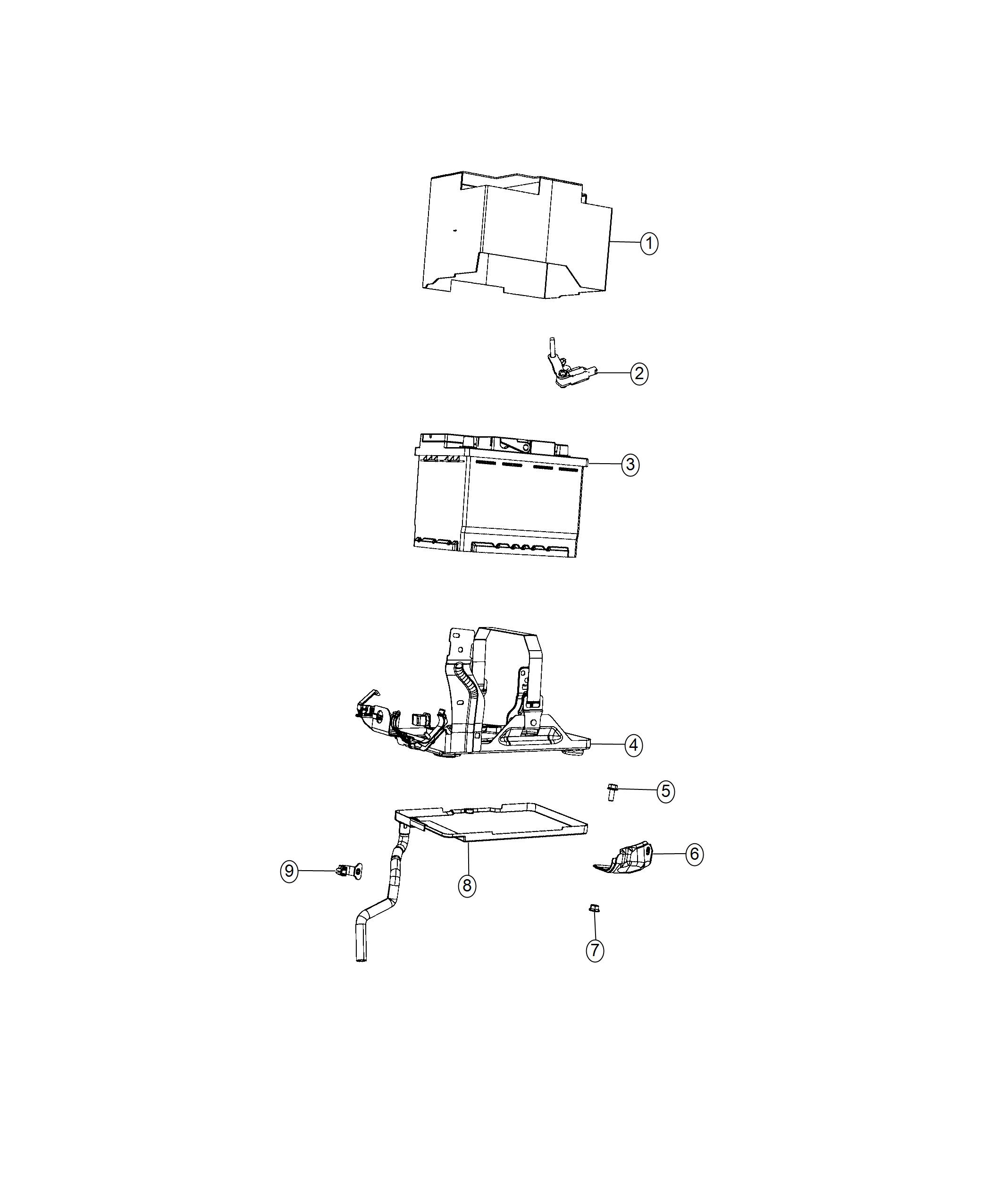 Diagram Battery, Tray, And Support. for your Jeep