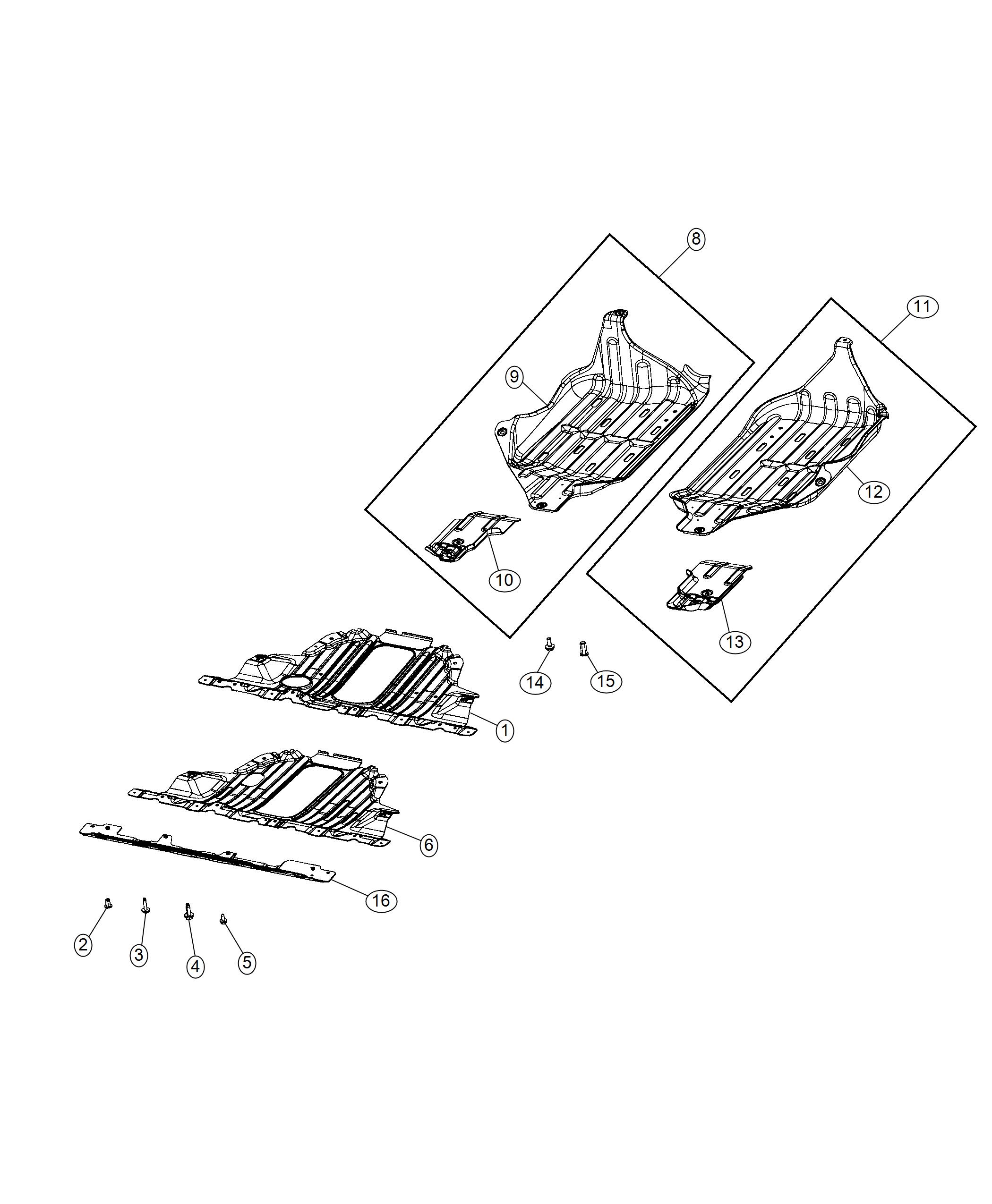 Diagram Underbody Shields. for your 2004 Chrysler 300  M 