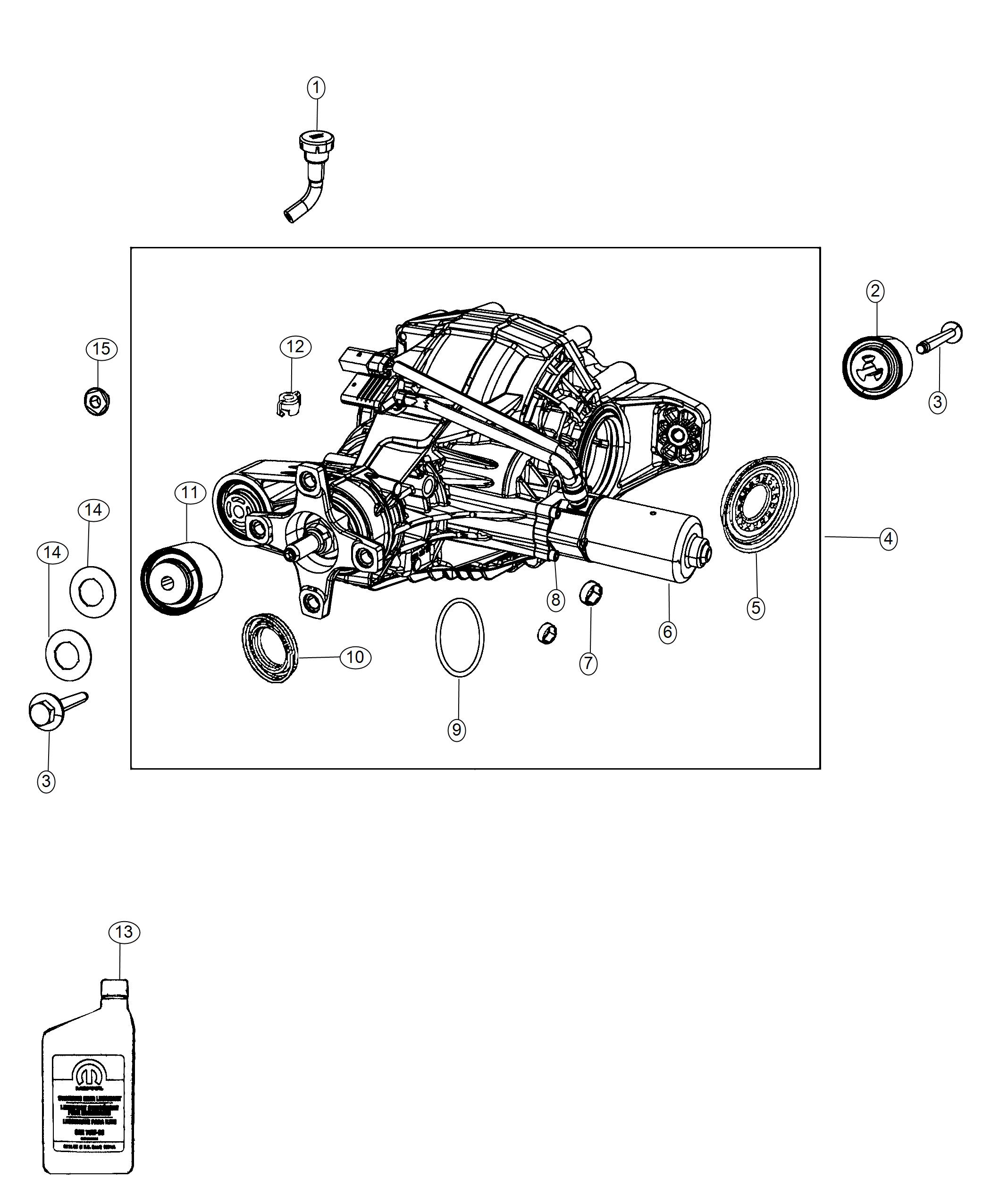 Diagram Axle Assembly and Components [ELEC LTD SLIP DIFFERENTIAL RR AXLE]. for your Jeep Grand Cherokee  