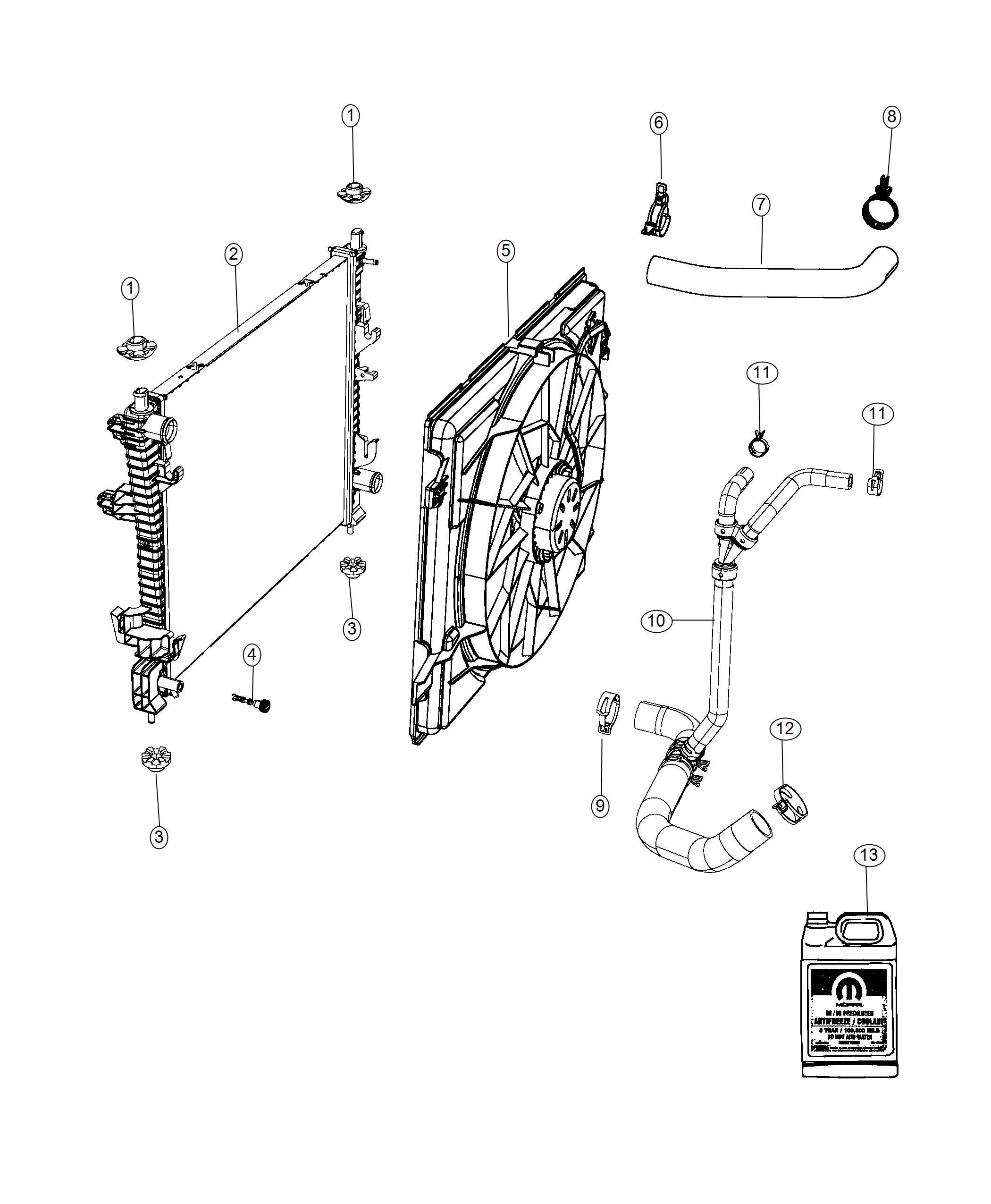 Diagram Radiator And Related Parts. for your 2003 Chrysler 300  M 