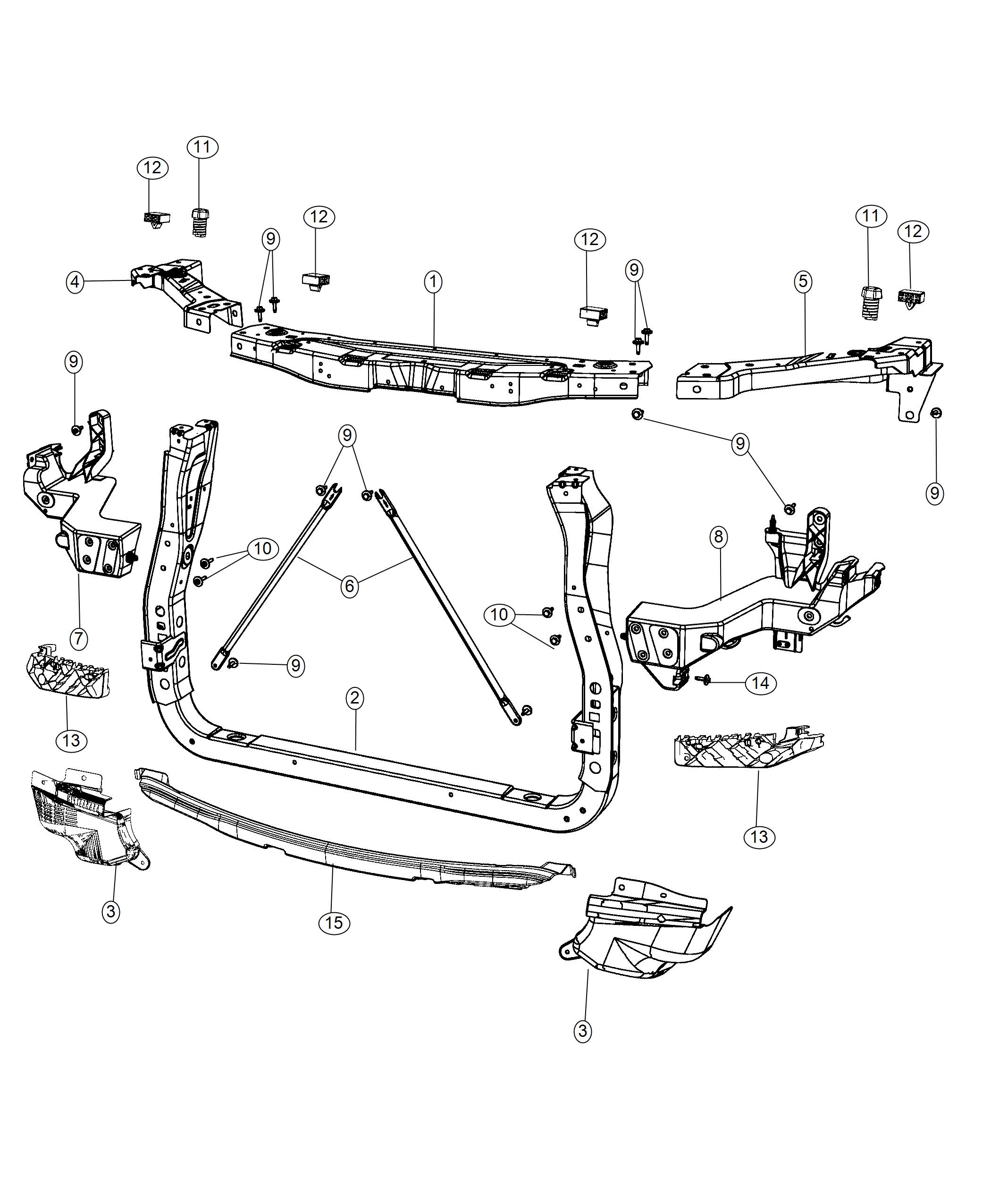 Diagram Radiator Support. for your 2005 Dodge Ram 1500   