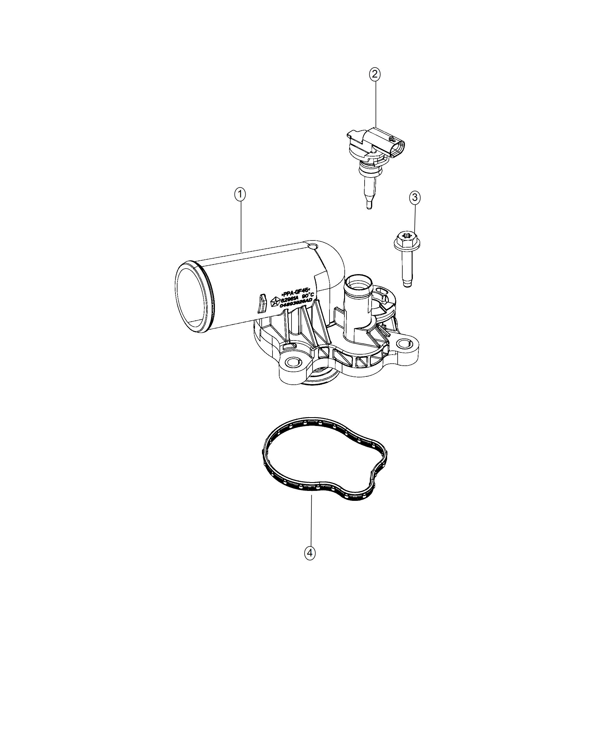 Diagram Thermostat And Related Parts. for your Jeep Grand Cherokee  