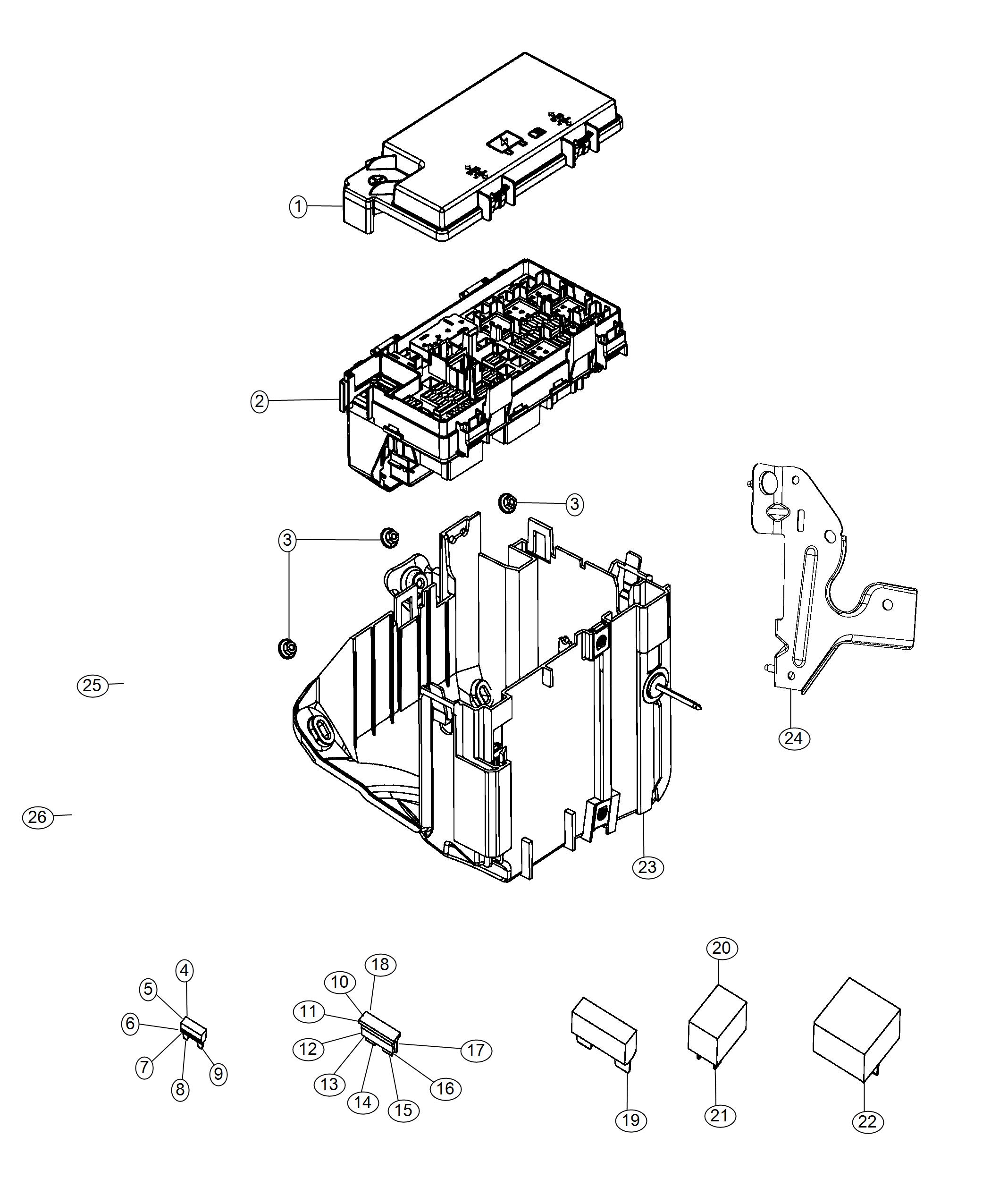 Diagram Power Distribution Center. for your 2000 Jeep Grand Cherokee   