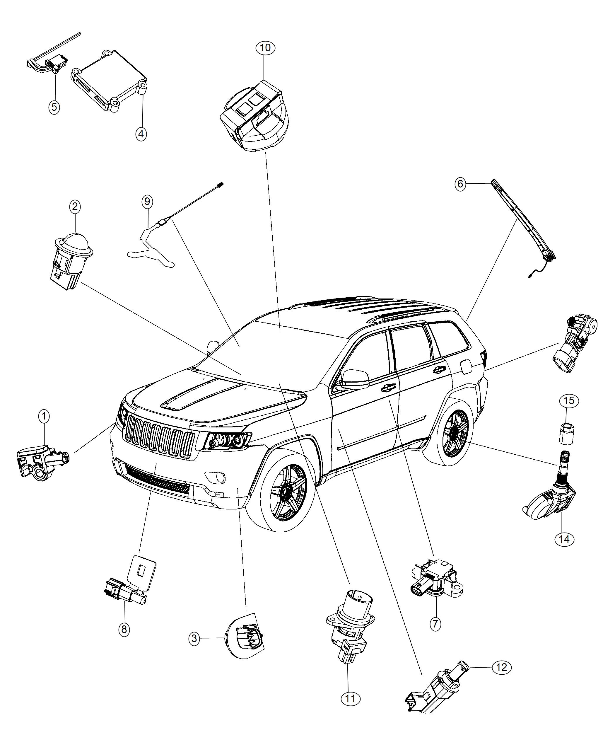 Diagram Sensors, Body. for your Jeep