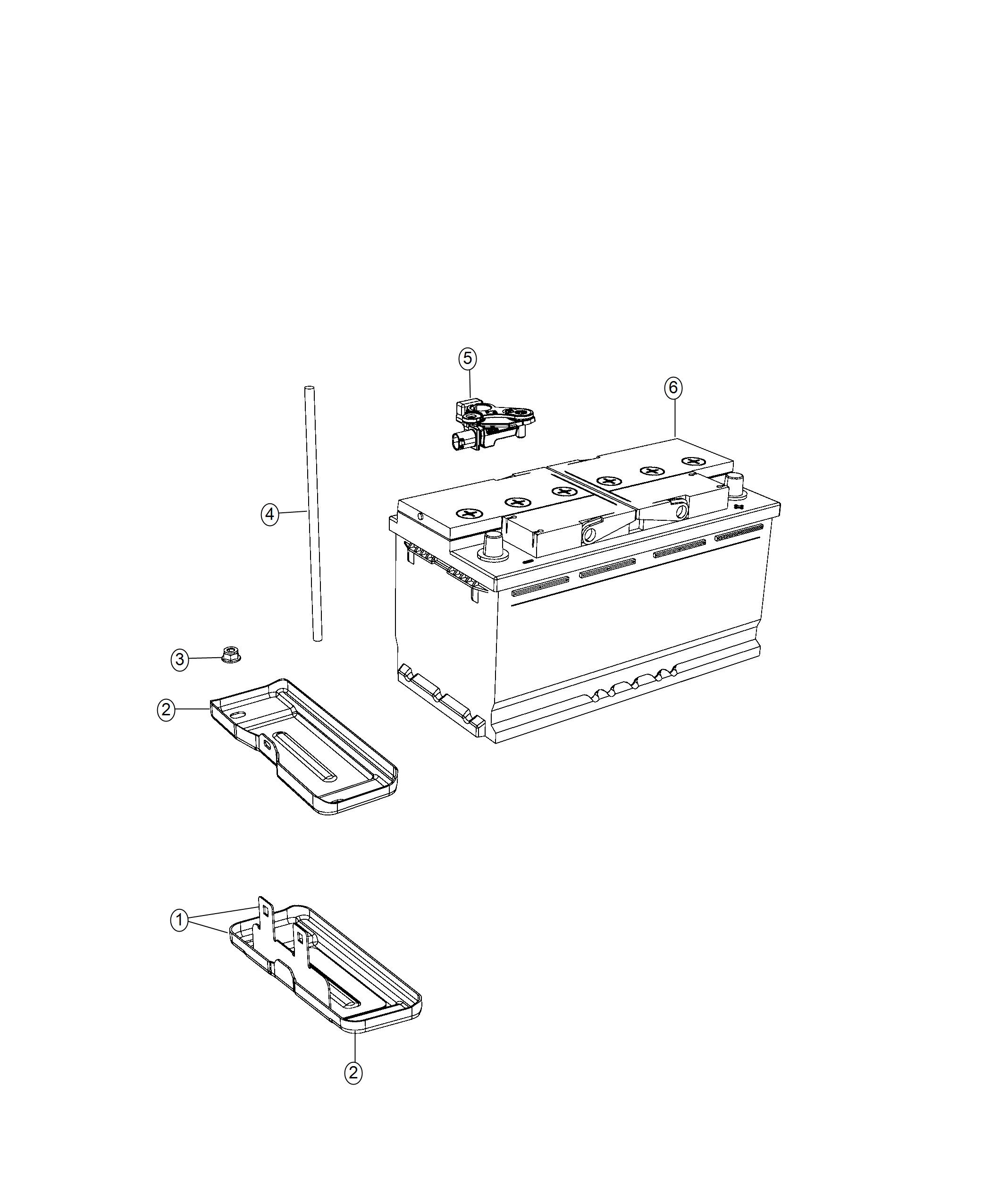 Diagram Battery, Tray, And Support. for your 2018 Jeep Grand Cherokee   