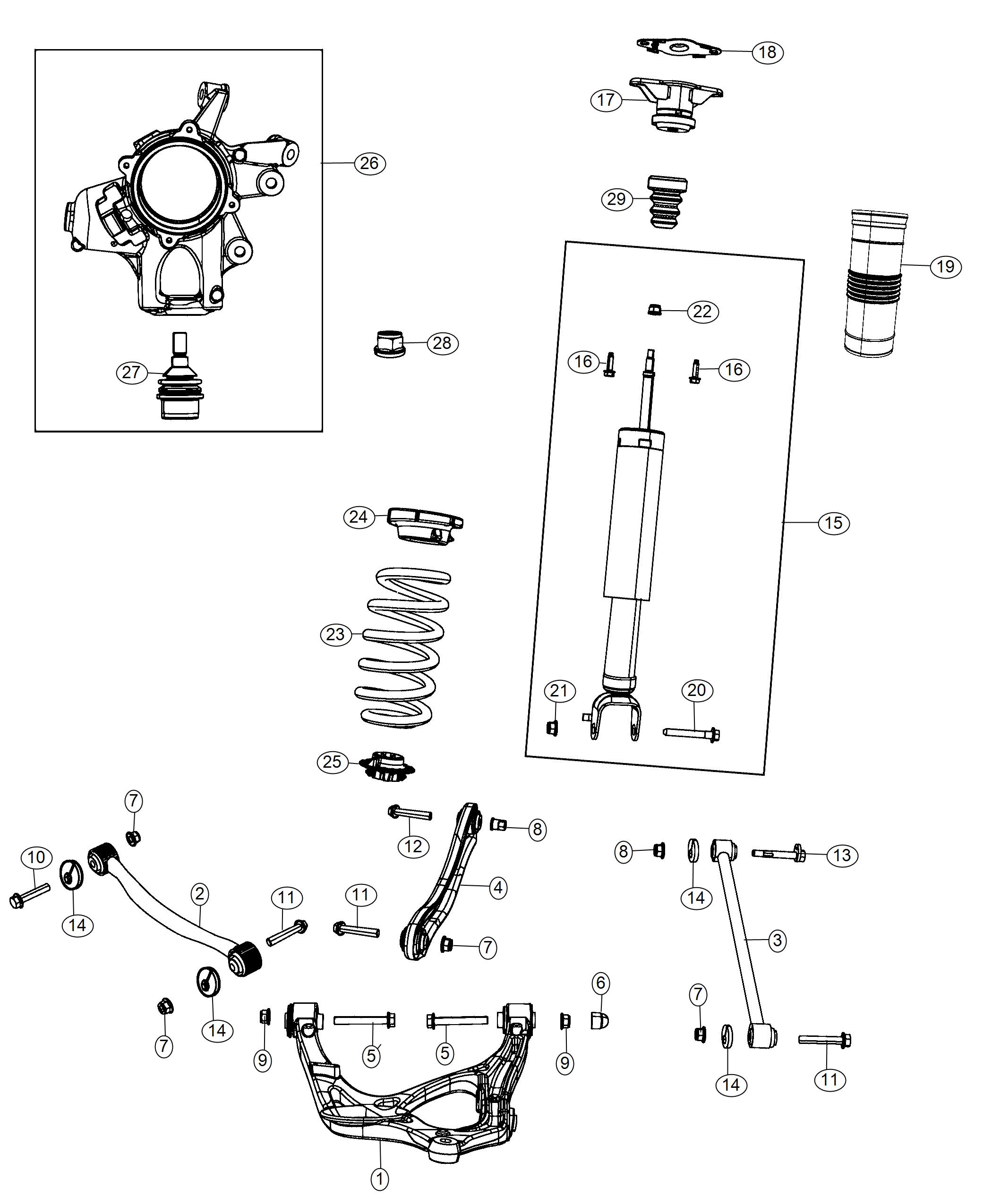 Diagram Suspension, Rear. for your Jeep Grand Cherokee  