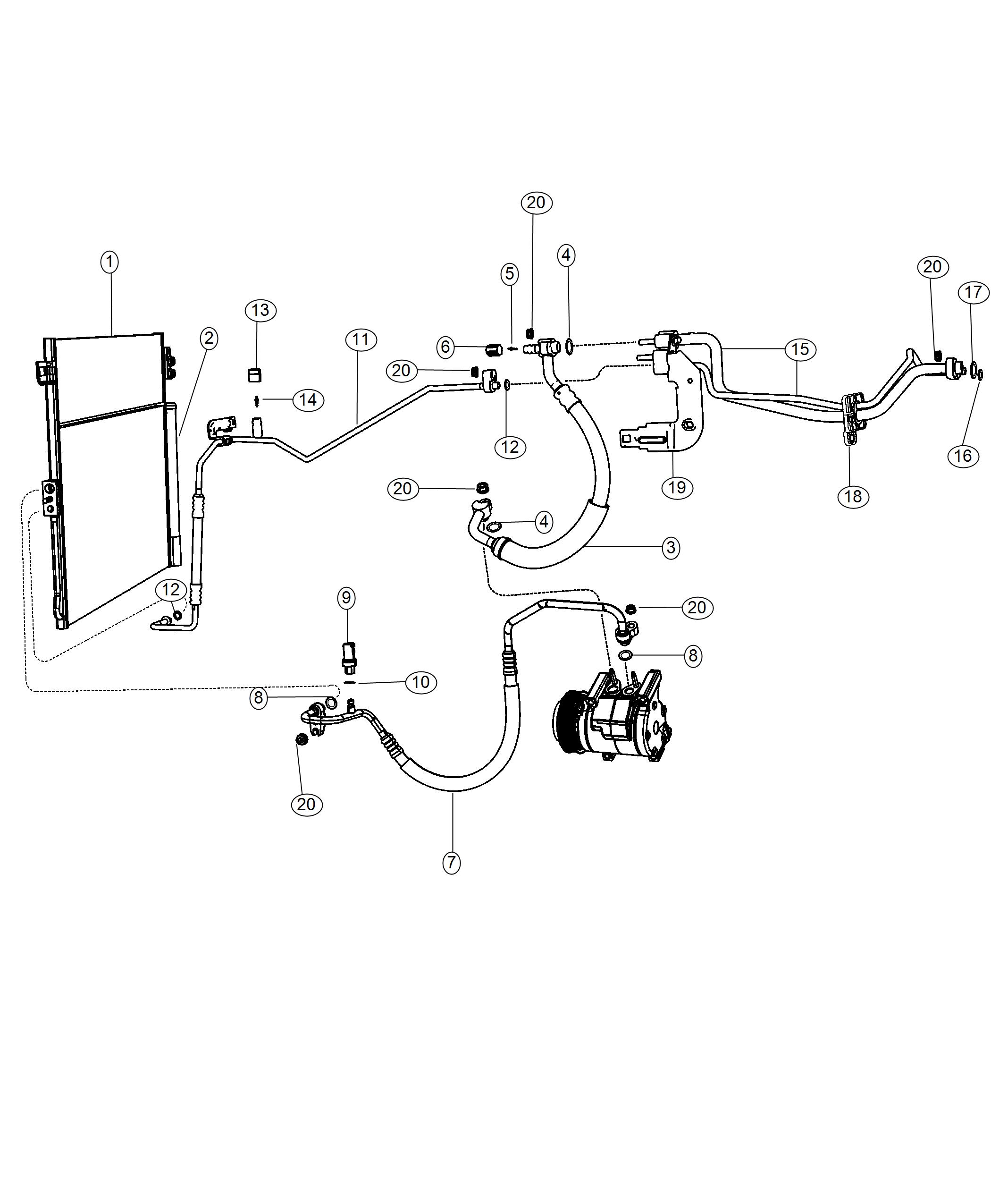 Diagram A/C Plumbing. for your 2000 Chrysler 300  M 