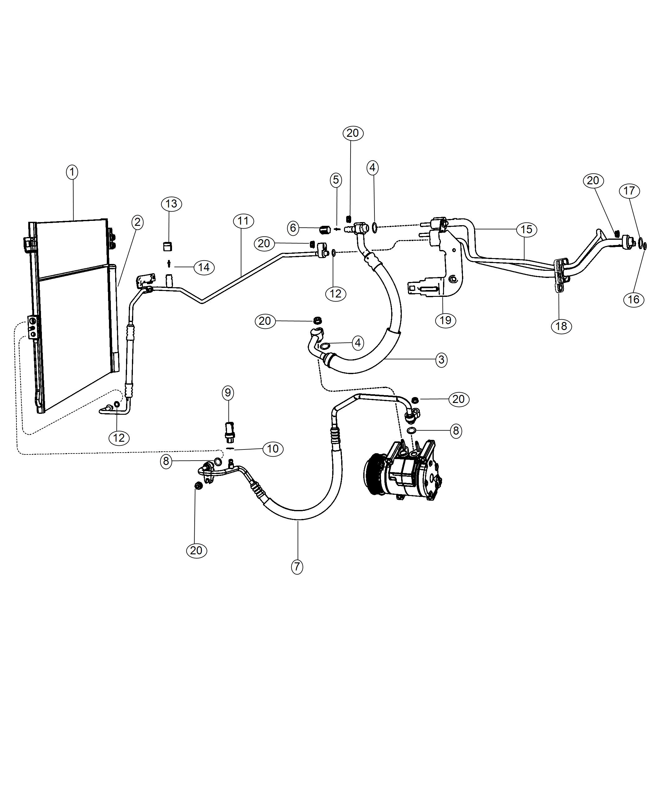 Diagram A/C Plumbing. for your 2000 Chrysler 300  M 