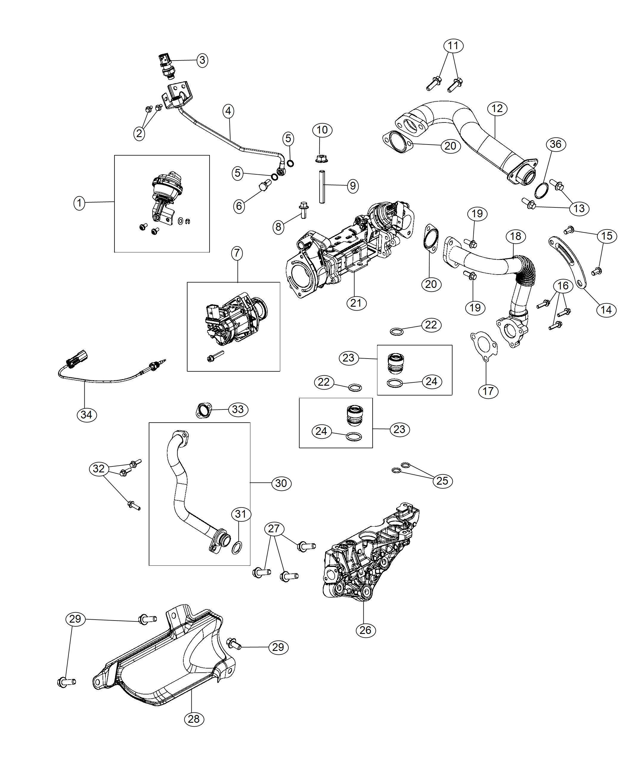 EGR Valve, 3.0L Turbo Diesel [3.0L V6 Turbo Diesel Engine] [3.0L V6 Turbo Diesel Engine w/ESS]. Diagram