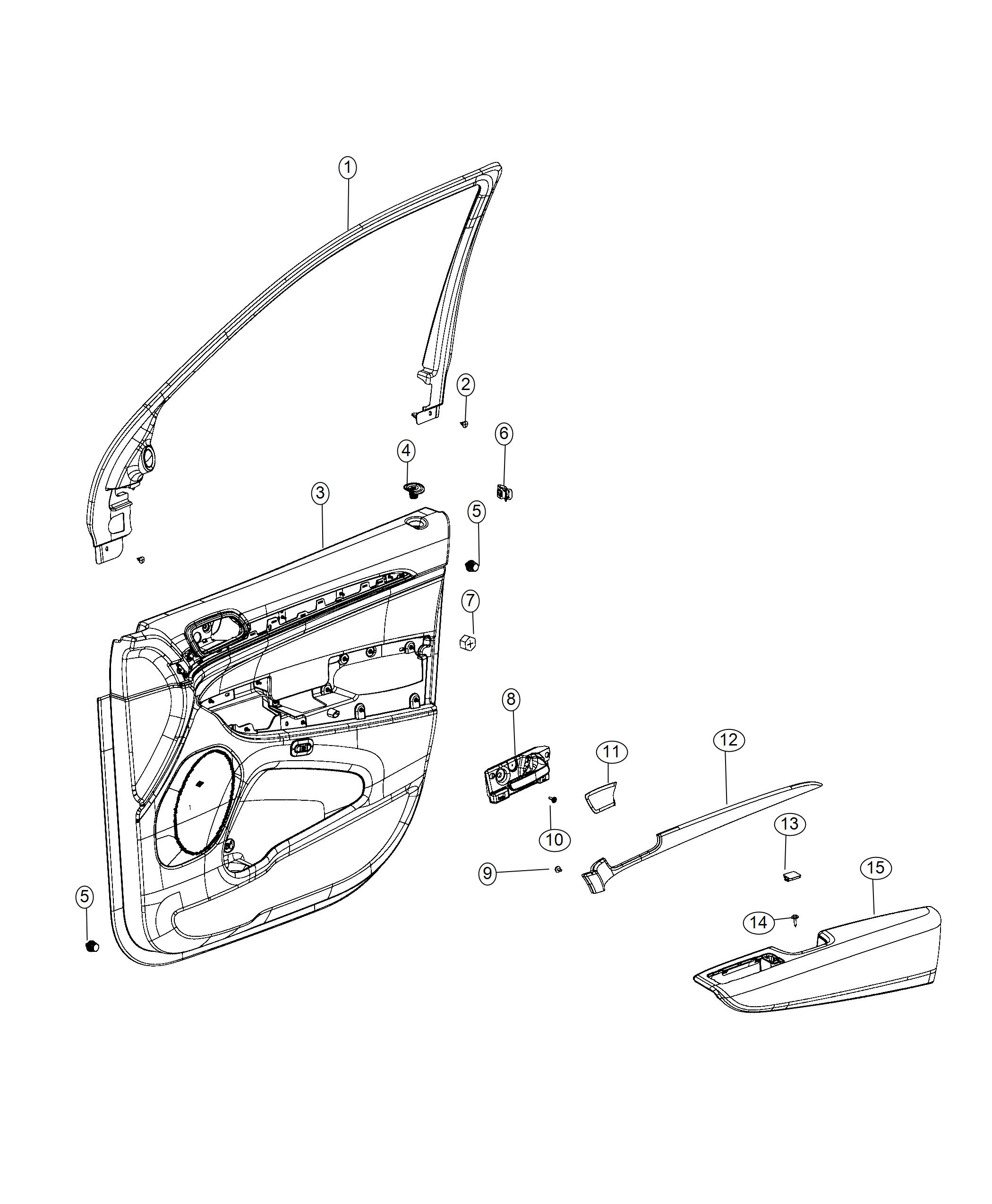 Diagram Front Door Trim Panels. for your 2003 Jeep Grand Cherokee   