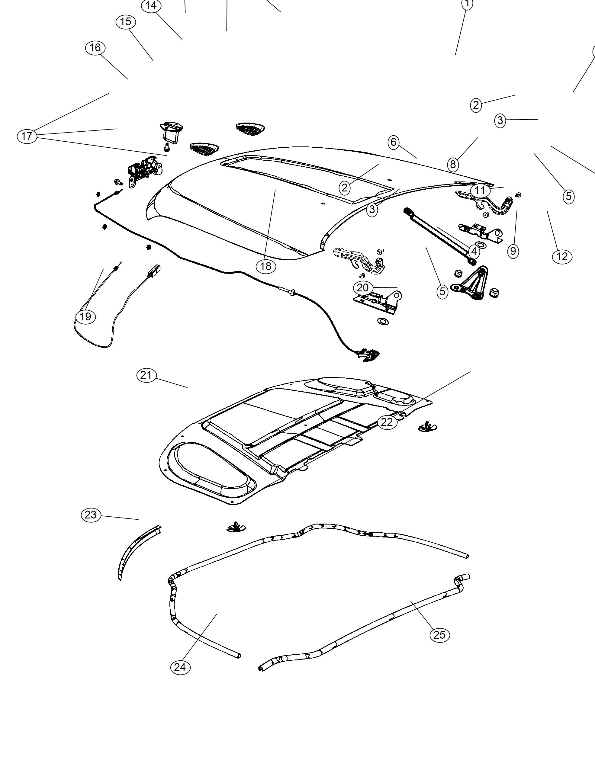 Diagram Hood and Related Parts. for your Chrysler