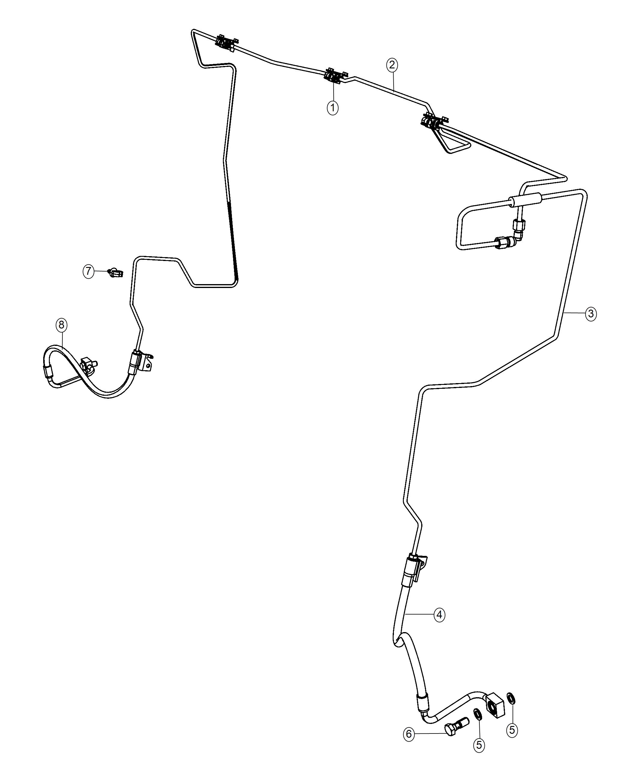 Diagram Brake Tubes and Hoses,Front. for your 2001 Chrysler 300  M 