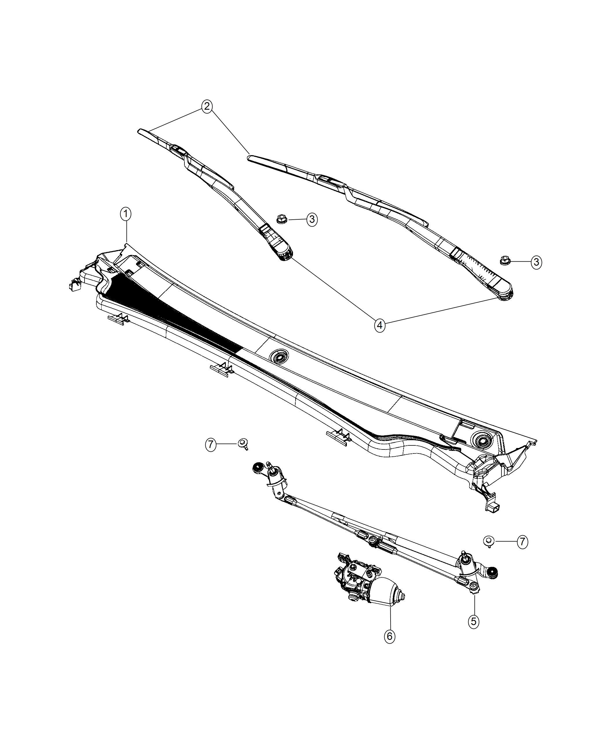 Diagram Front Wiper System. for your Dodge