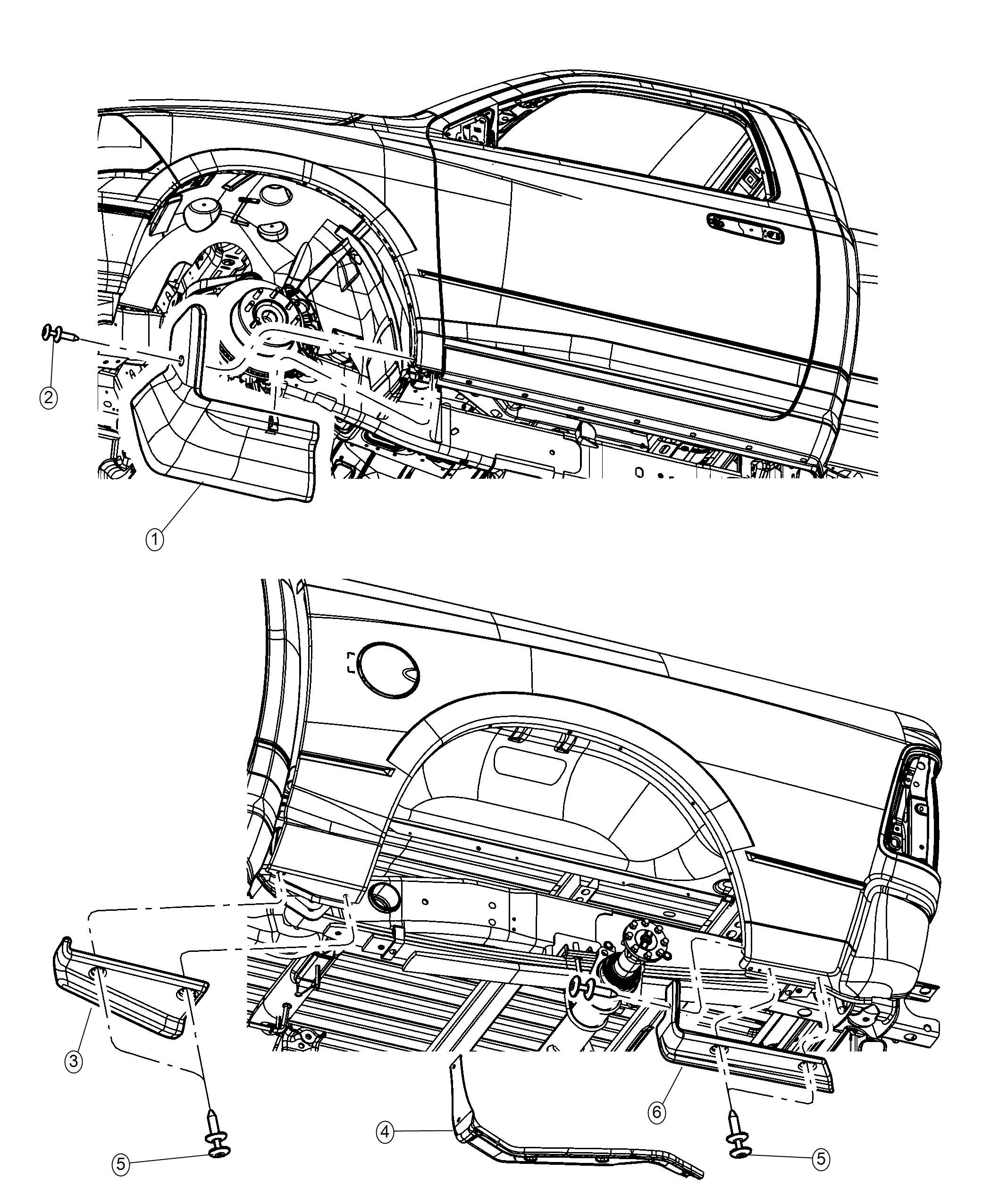 Diagram Fender Guards. for your 2005 Dodge Ram 3500   