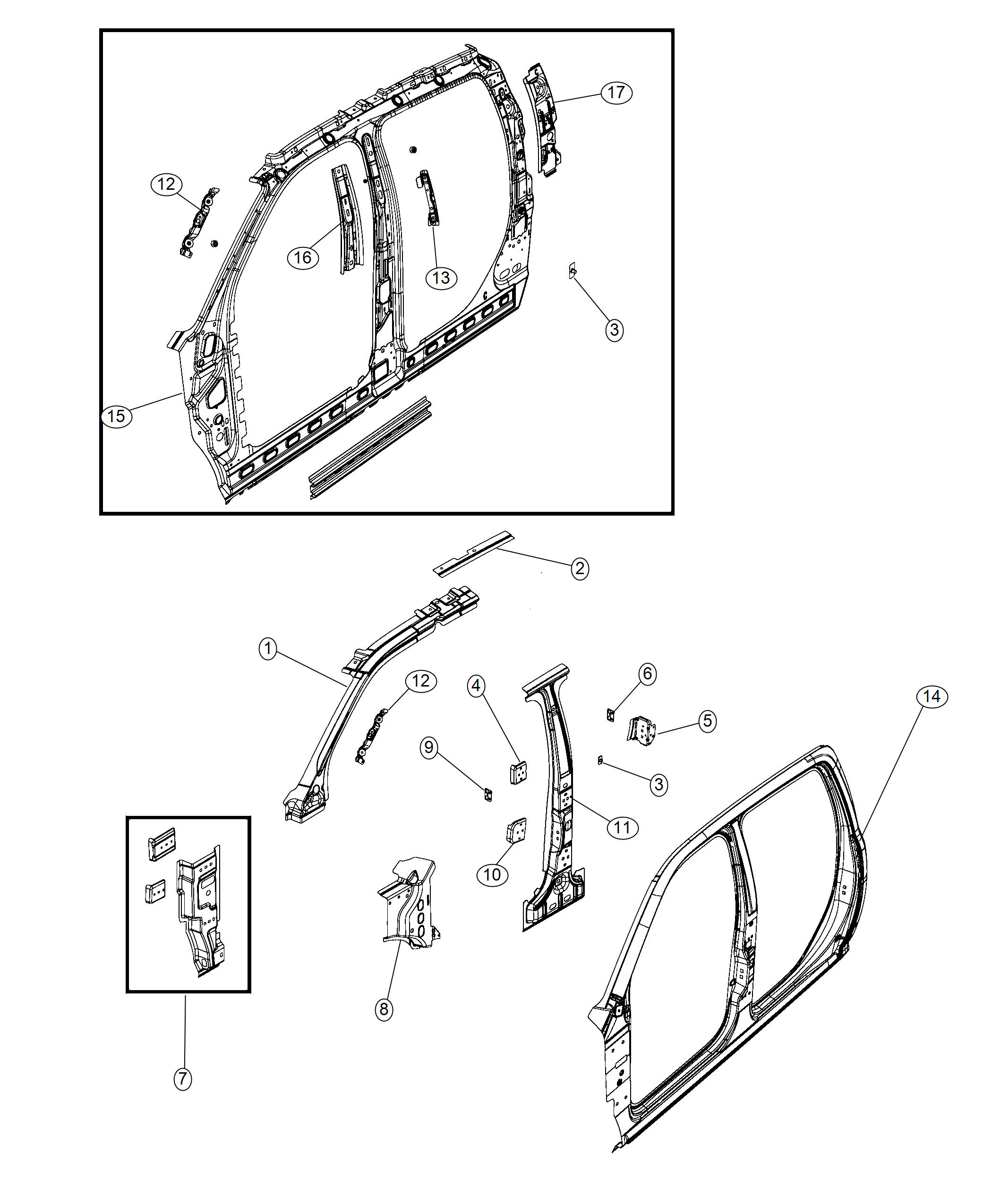 Front Aperture Panel - Crew Cab. Diagram