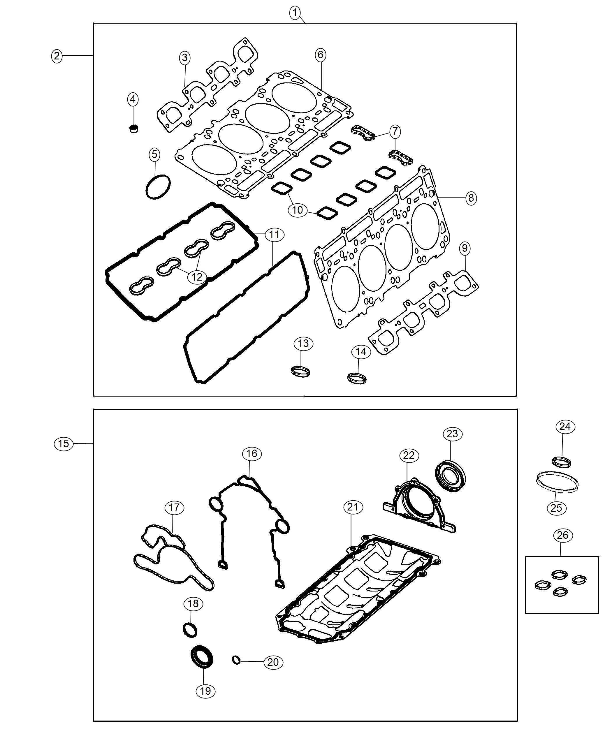 Diagram Engine Gasket Kits 6.4L. for your Chrysler 300  M