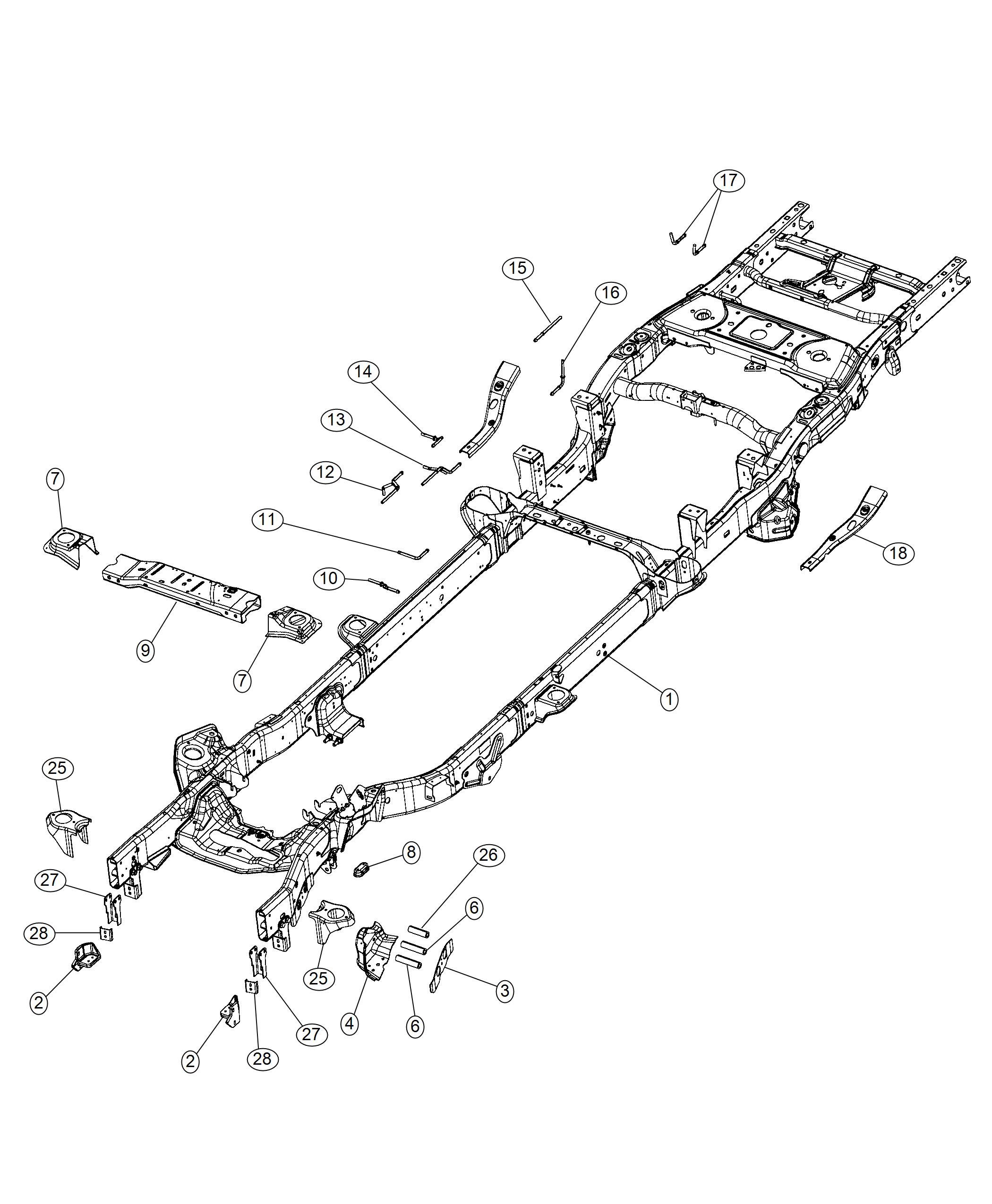 Diagram Frame, Complete. for your 2018 Ram 2500   