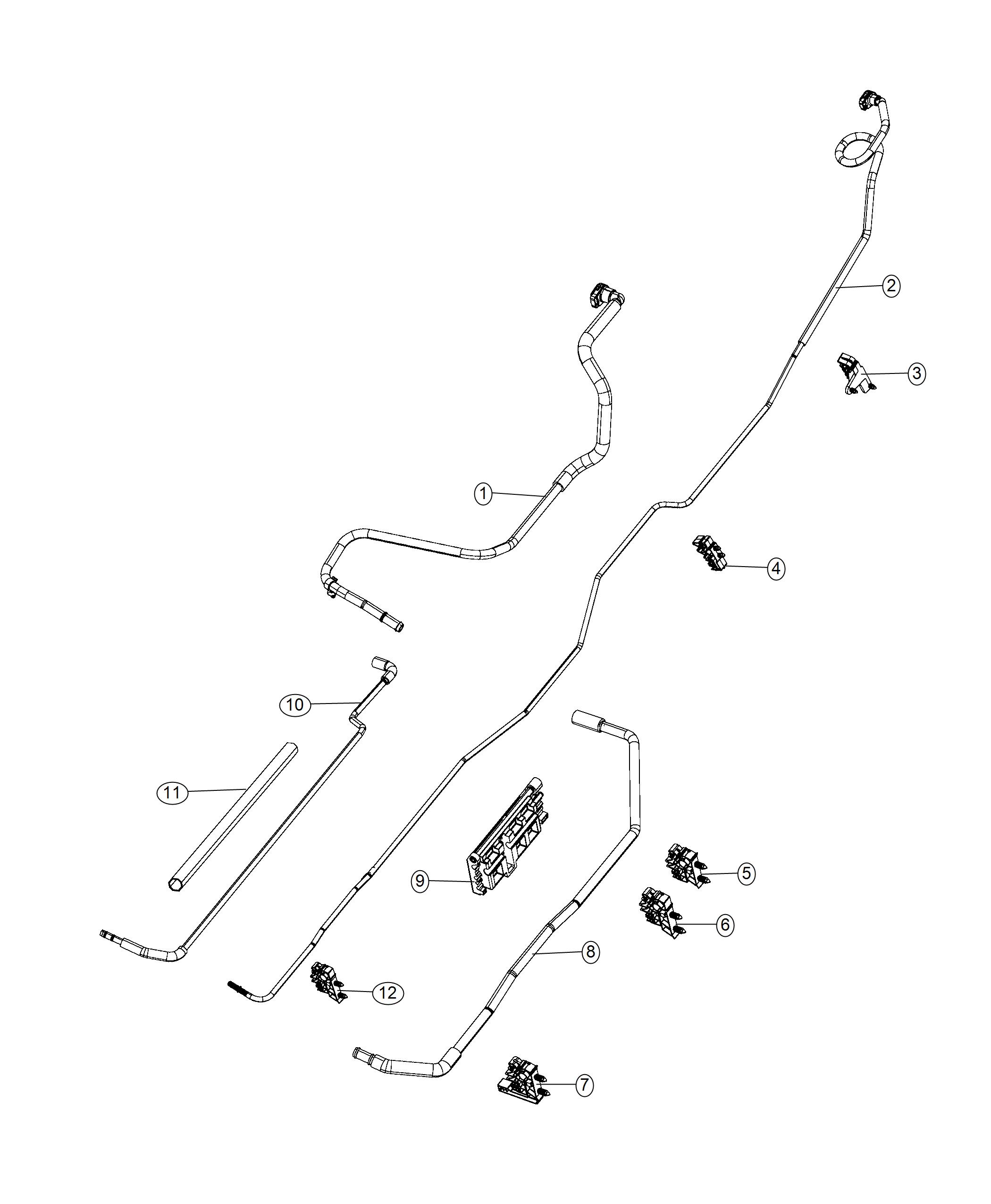 Diagram Fuel Lines, Rear, 5.7L [5.7L V8 HEMI VVT Engine], [5.7L V8 HEMI CNG Engine], 6.4L [6.4L Heavy Duty V8 HEMI with MDS]. for your 2005 Ram 2500   