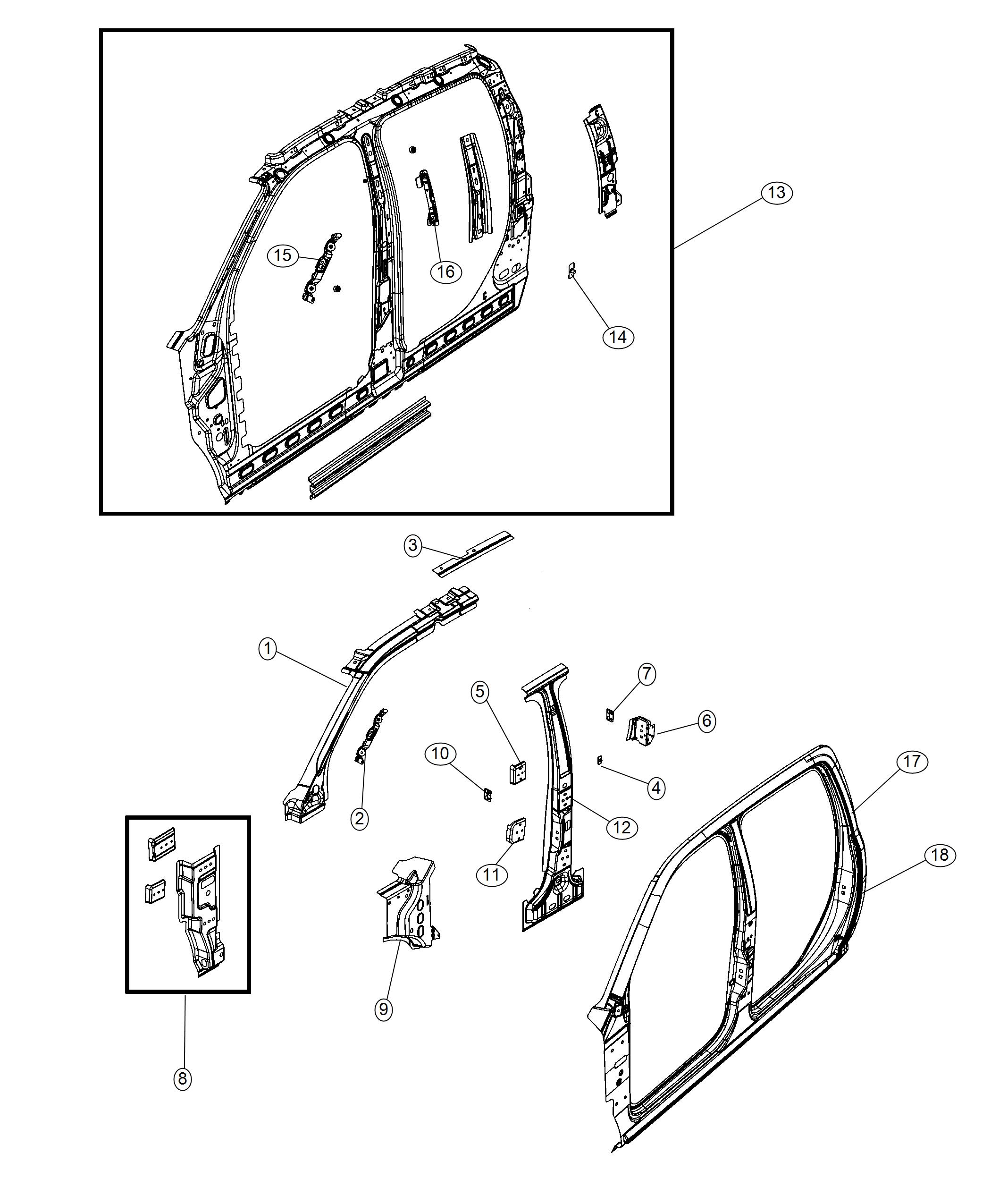 Aperture Panel, Crew Cab And Mega Cab. Diagram