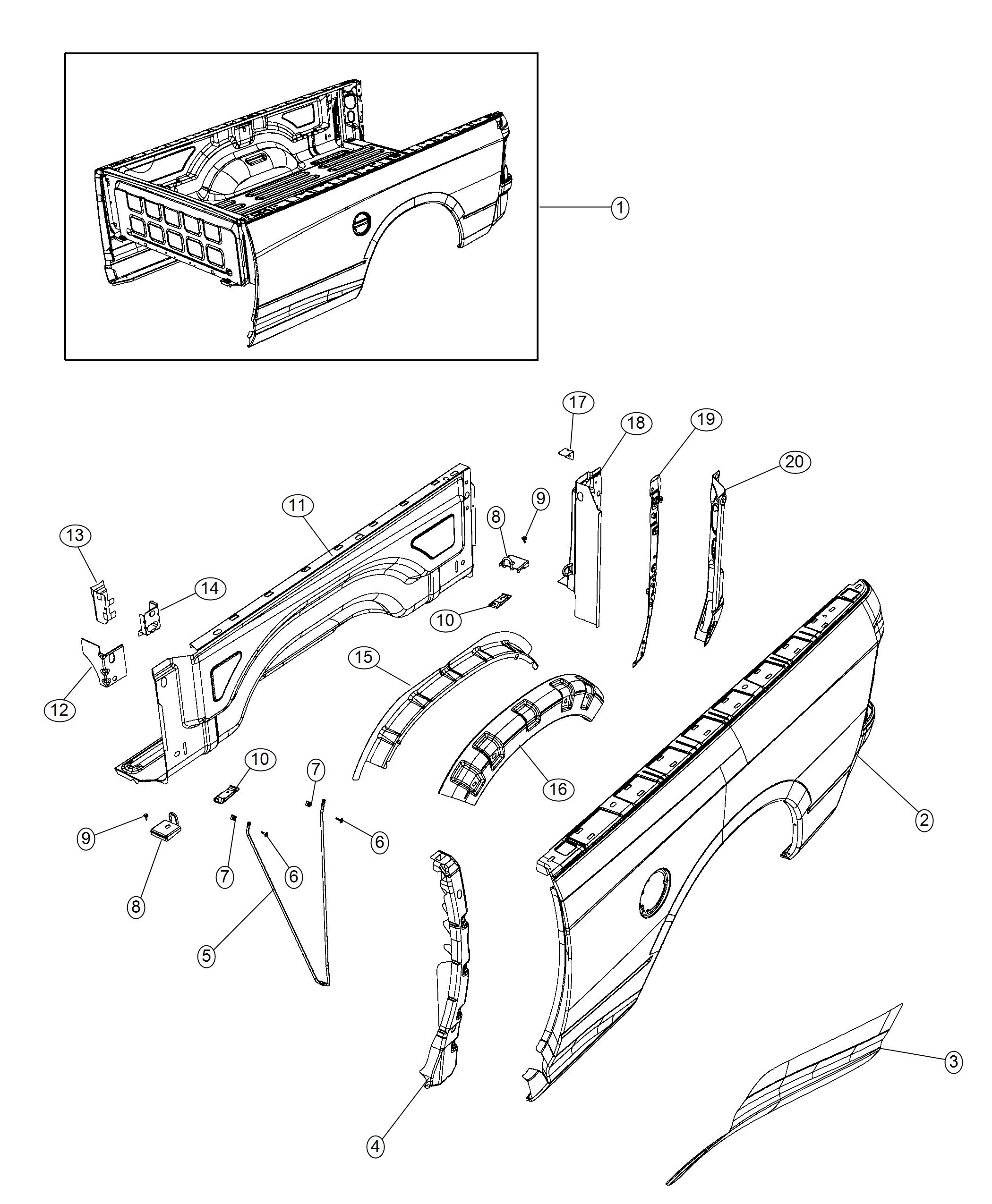 Diagram Pick-Up Box. for your Ram 2500  