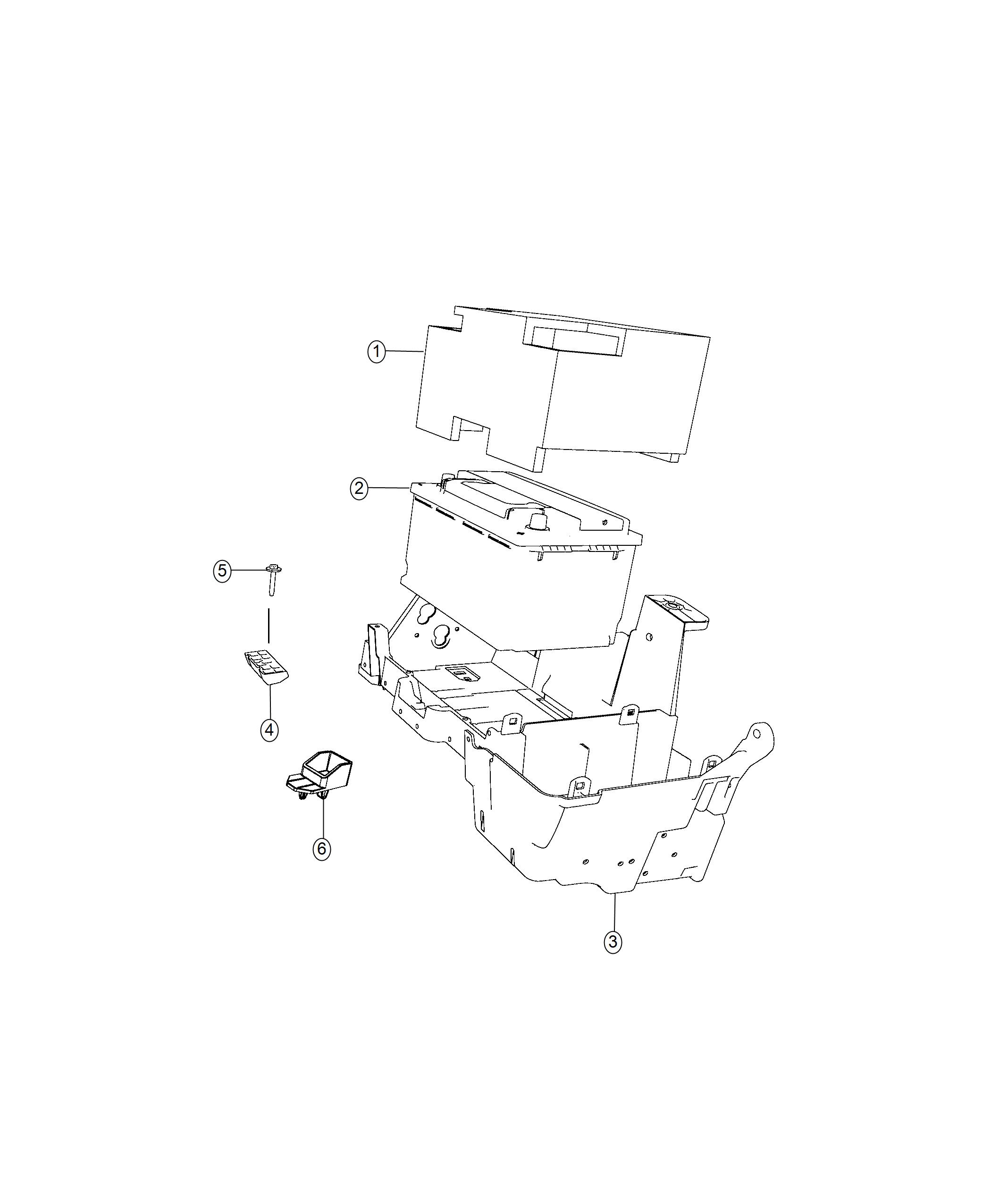 Battery Tray and Support. Diagram