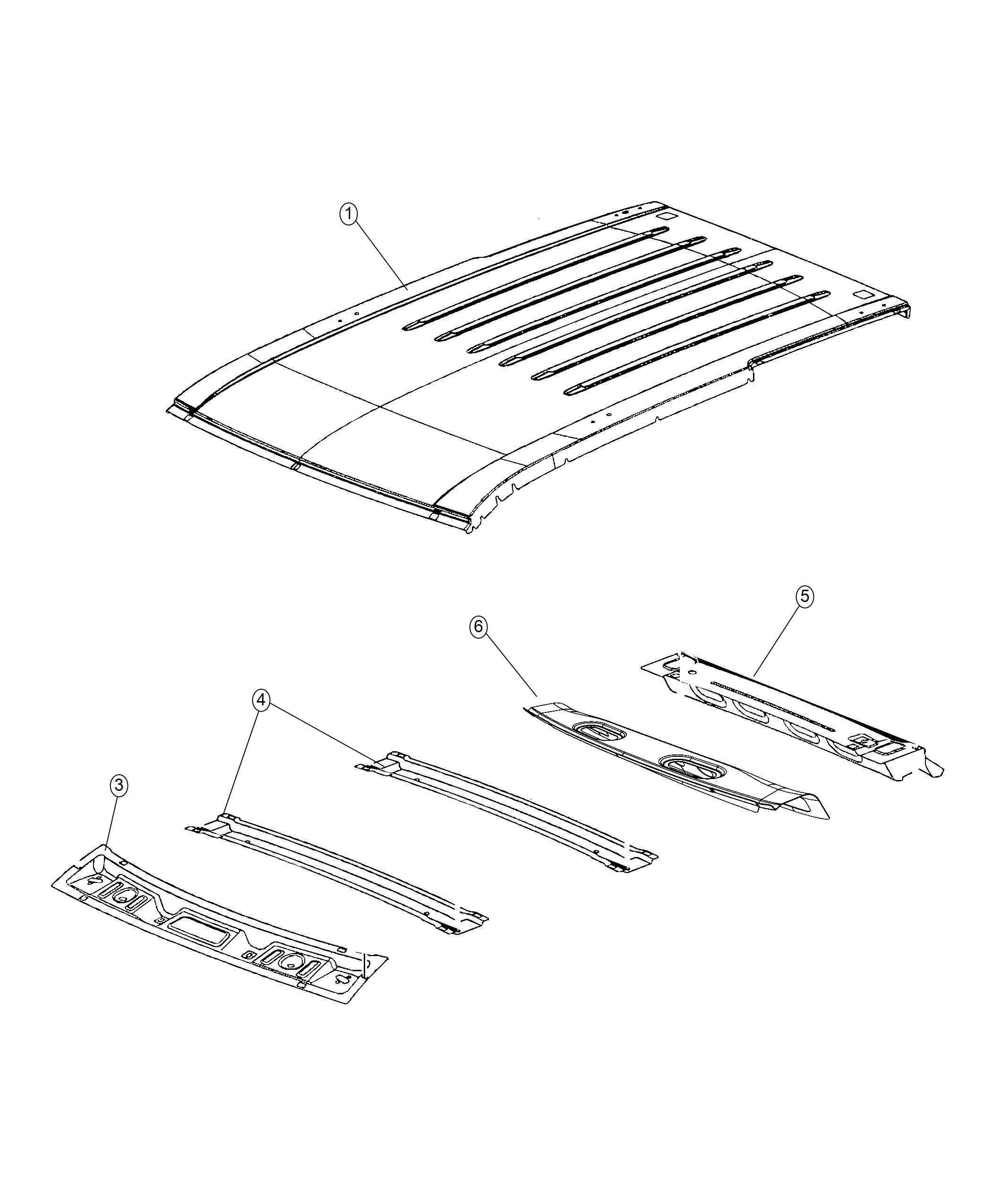 Diagram Roof Panel. for your 2018 Dodge Durango   